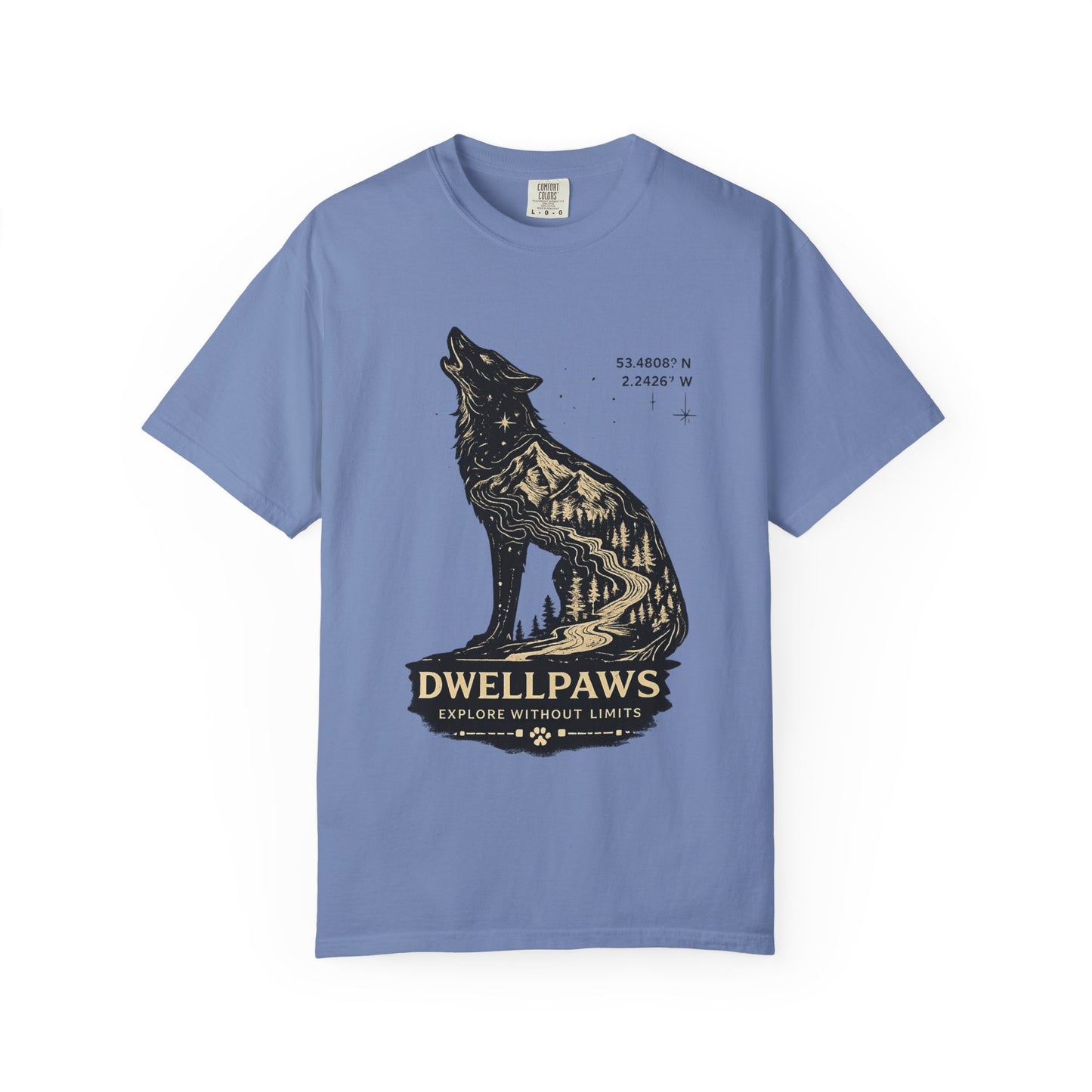 Dwell Paws Wolf - Unisex Garment-Dyed T-shirt