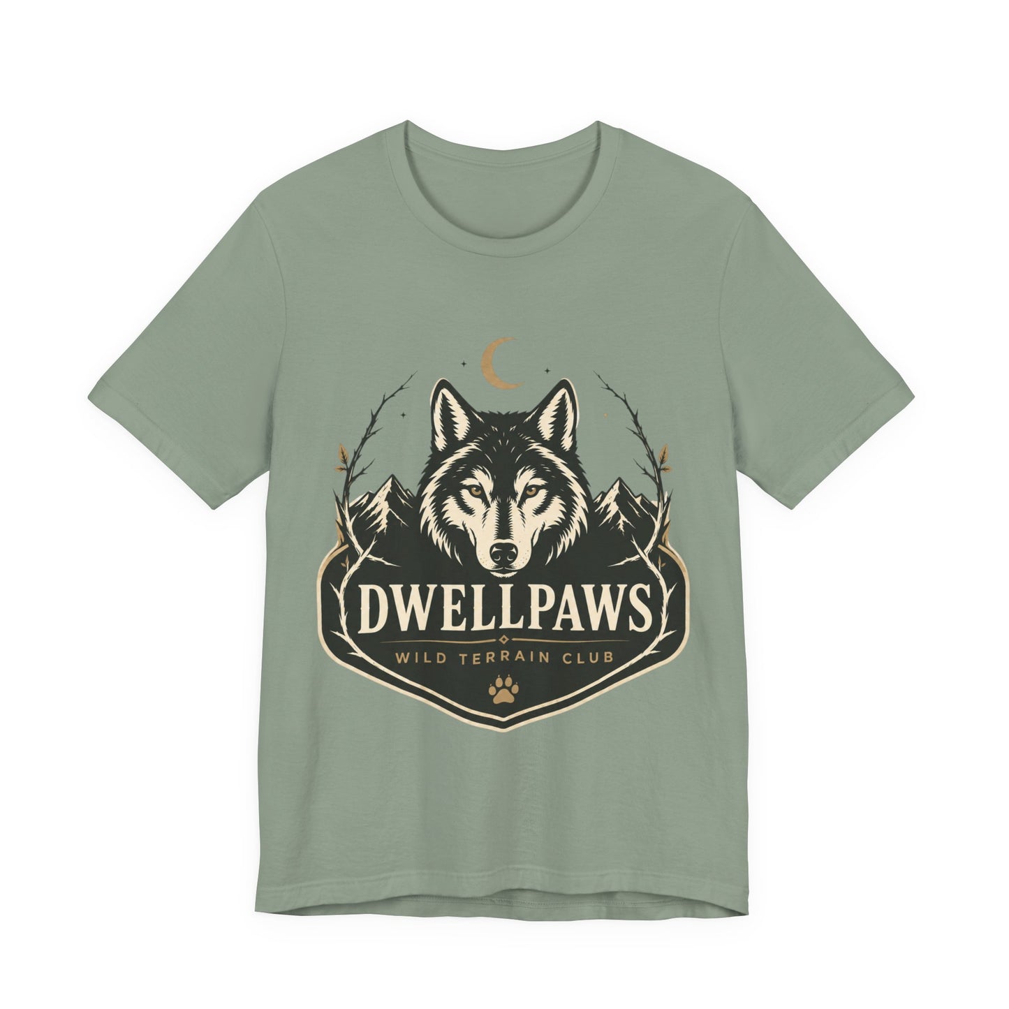 Wolf Crest T‑Shirt — Dwell Paws Wild Terrain Club Graphic Tee
