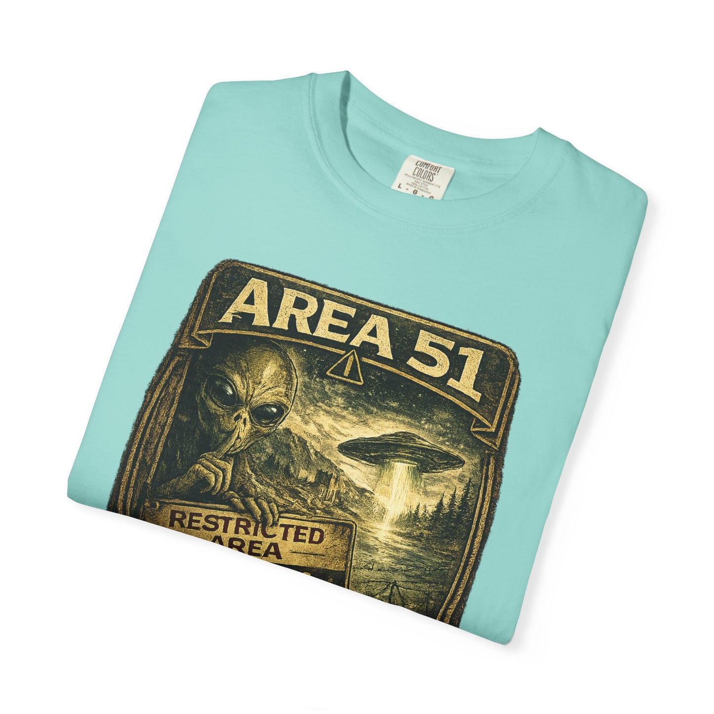 Area 51 Alien Poster T-Shirt — Vintage UFO Research Graphic Tee