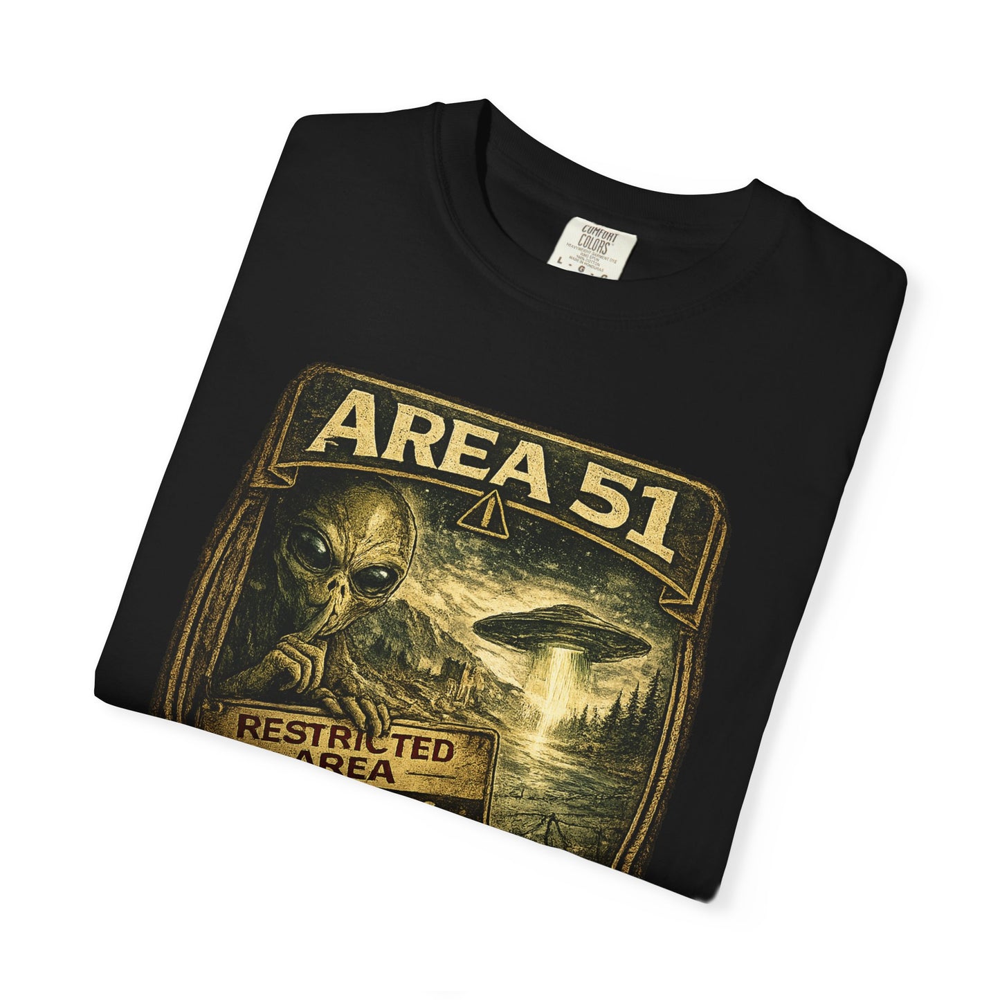 Area 51 Alien Poster T-Shirt — Vintage UFO Research Graphic Tee