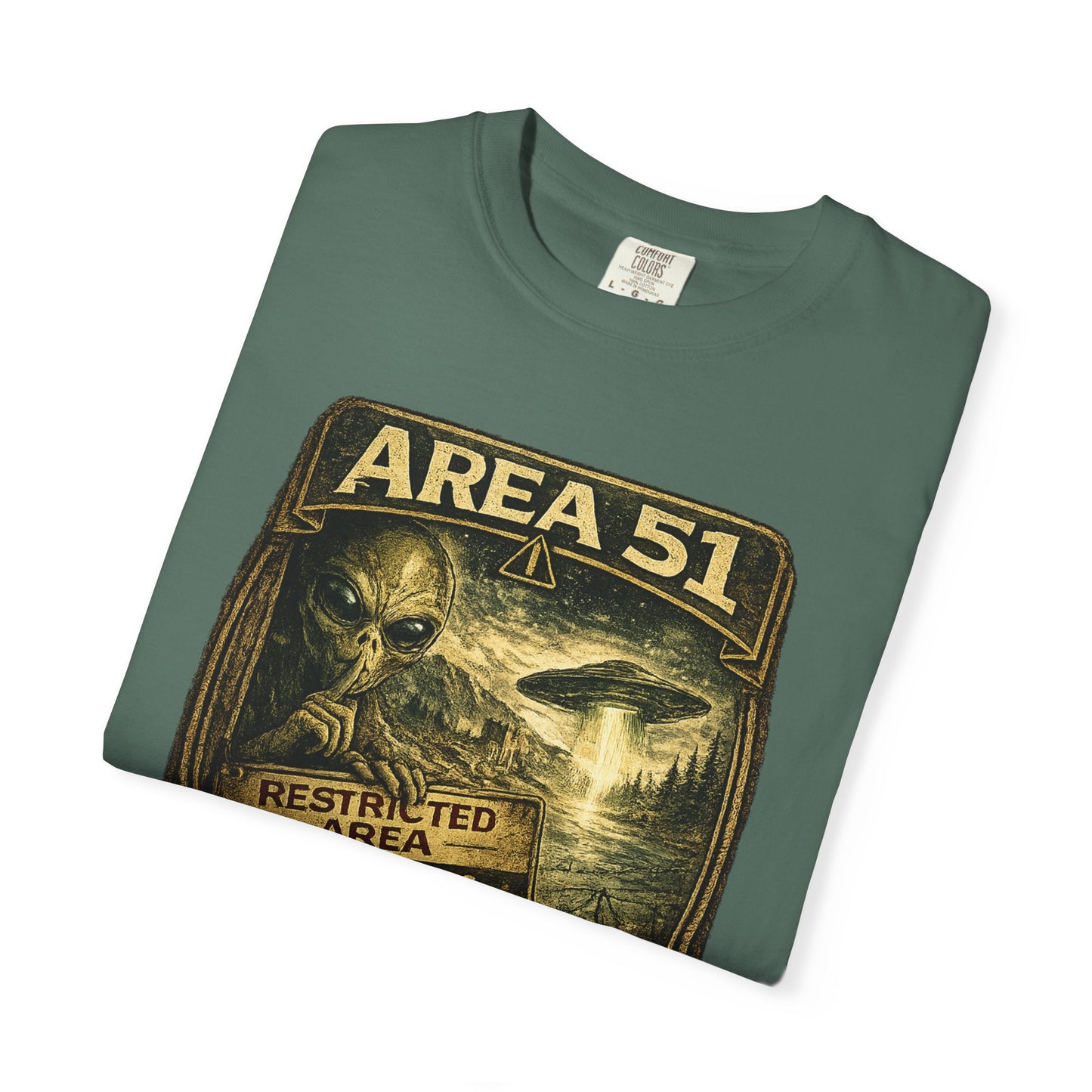 Area 51 Alien Poster T-Shirt — Vintage UFO Research Graphic Tee