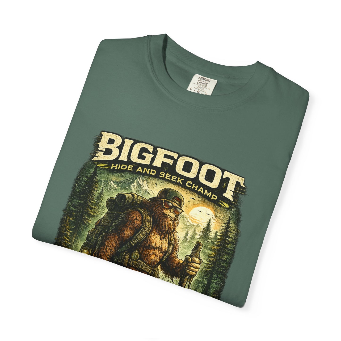 Bigfoot Graphic T-Shirt — "Believe the Legend" Retro Sasquatch Design