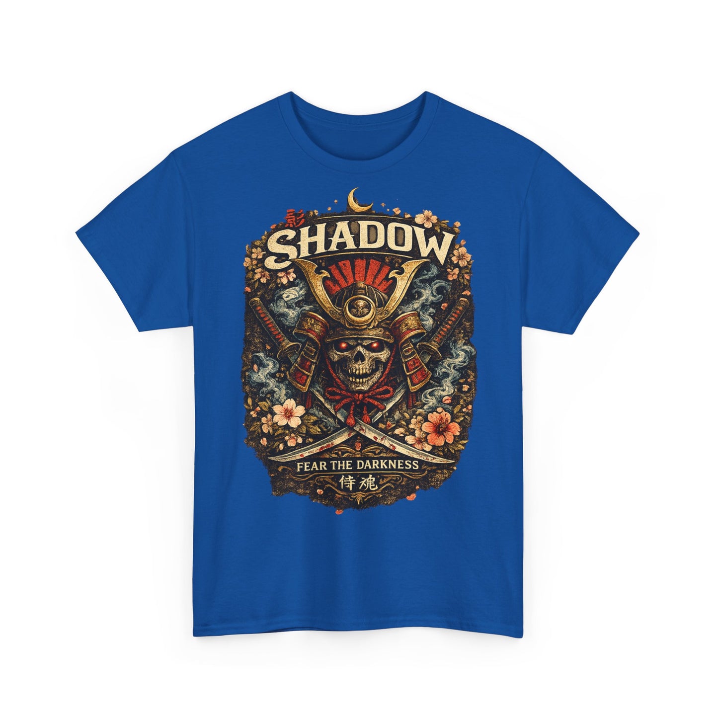 Shadow Samurai Skull Tee — "Fear the Darkness" Graphic T-Shirt