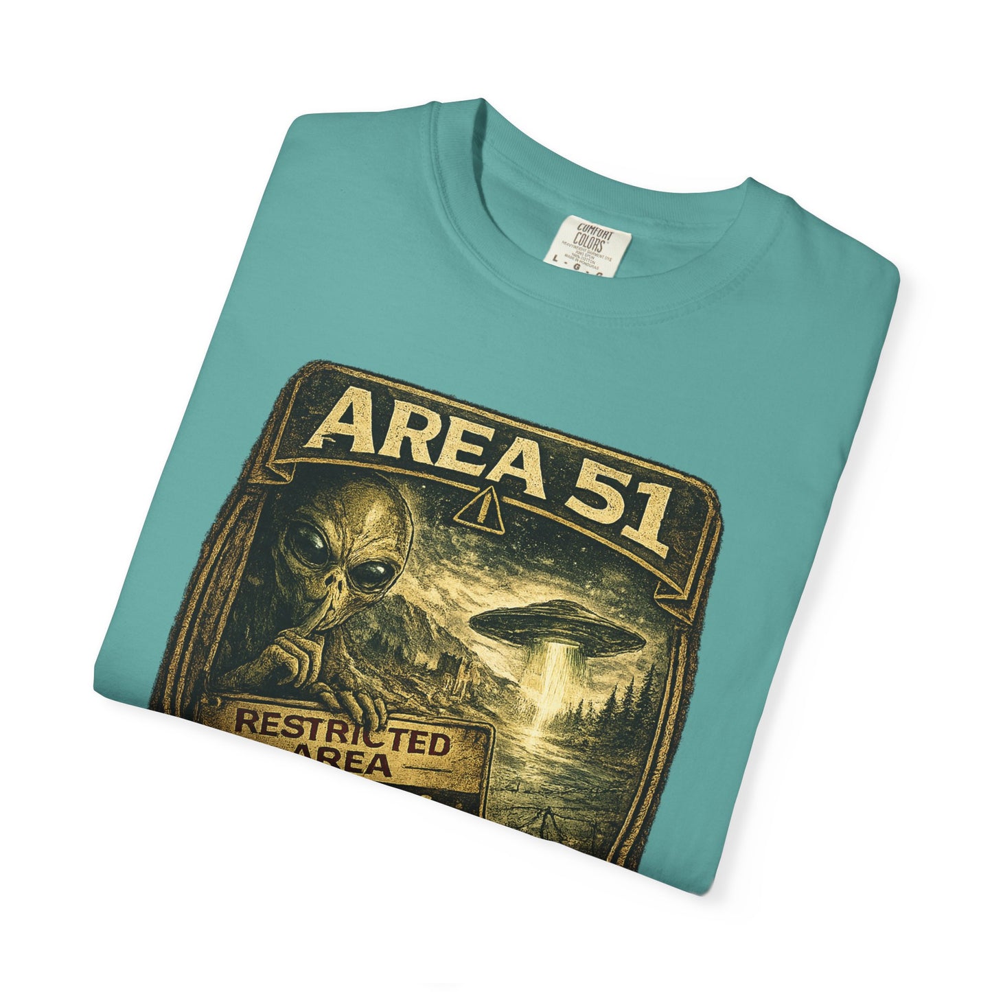 Area 51 Alien Poster T-Shirt — Vintage UFO Research Graphic Tee