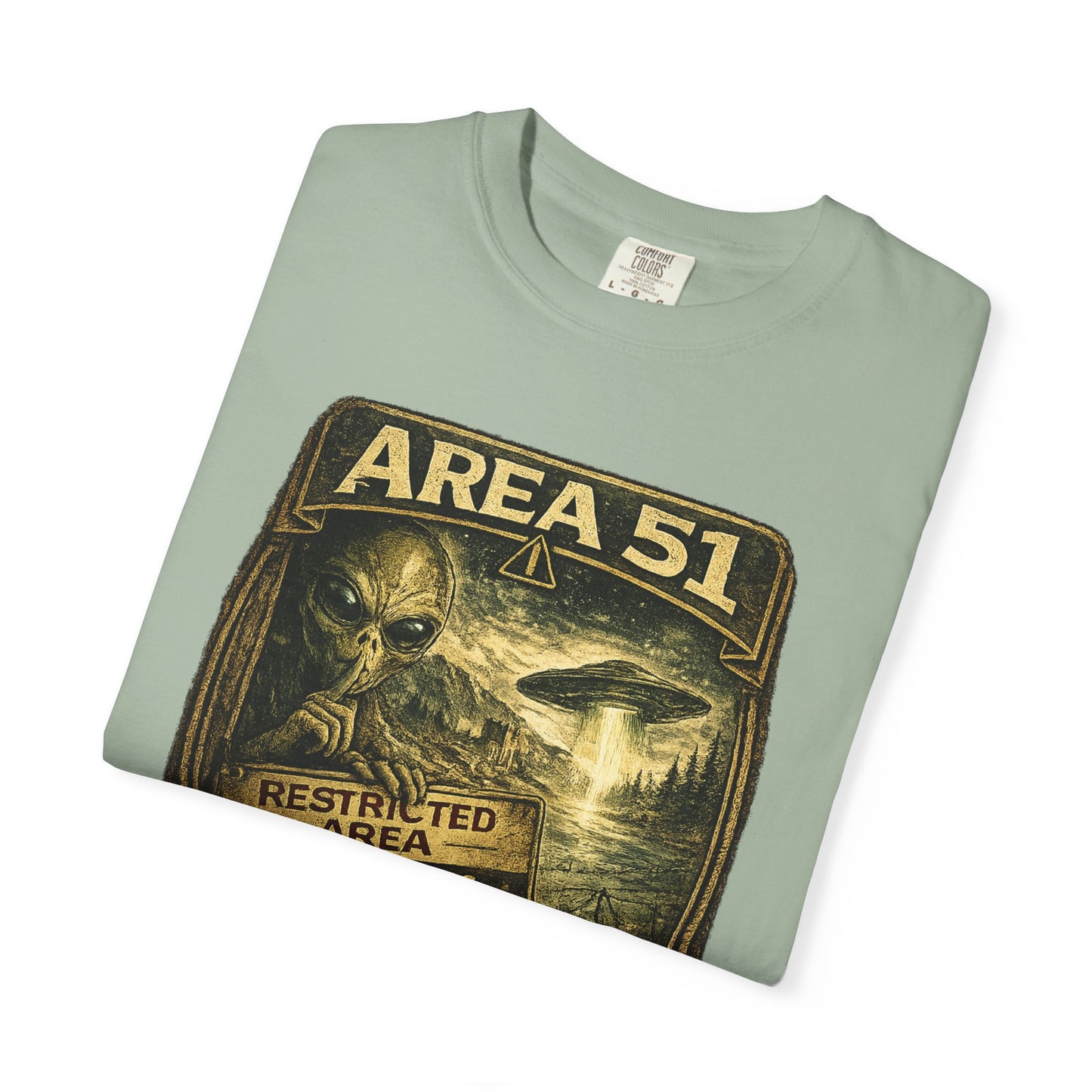 Area 51 Alien Poster T-Shirt — Vintage UFO Research Graphic Tee