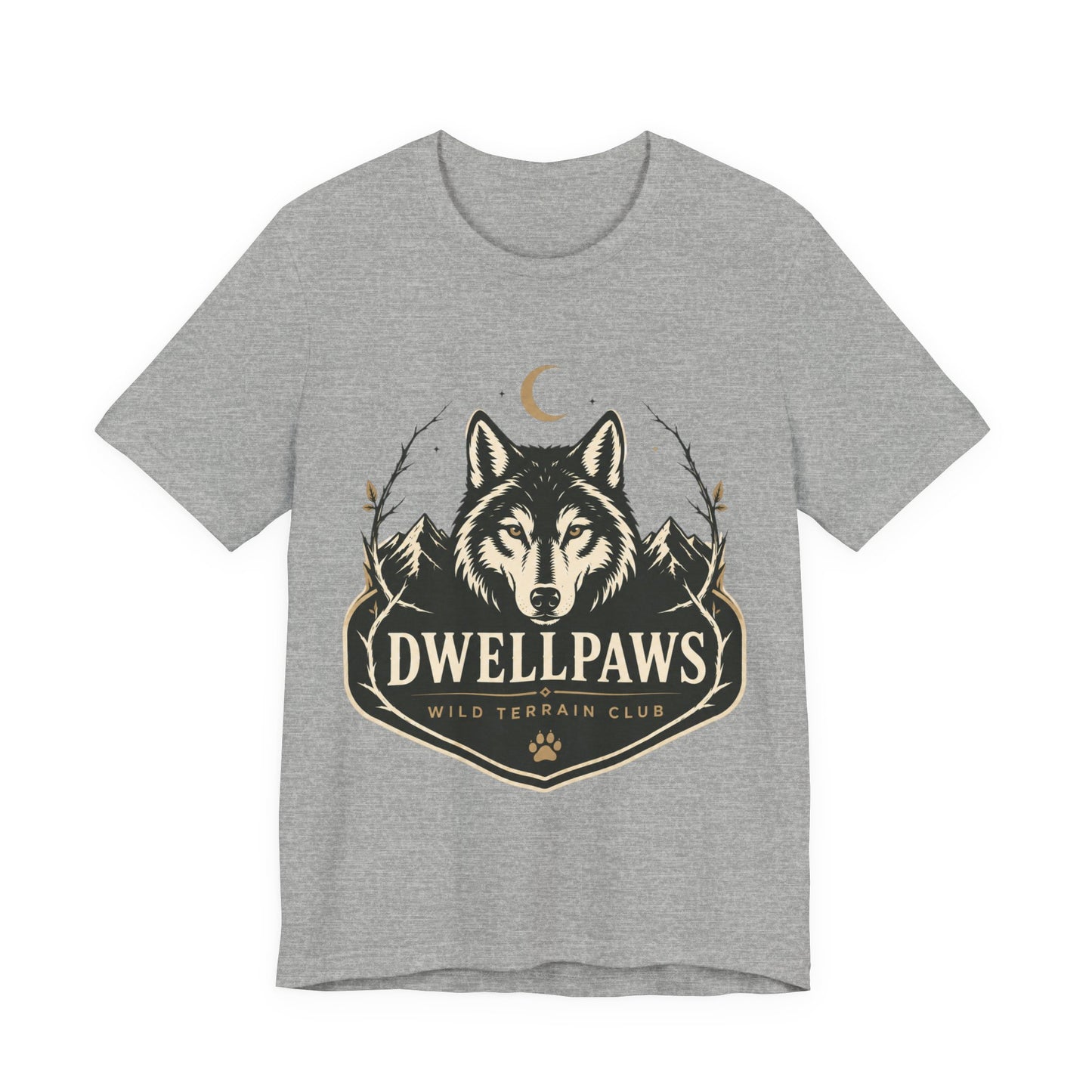 Wolf Crest T‑Shirt — Dwell Paws Wild Terrain Club Graphic Tee