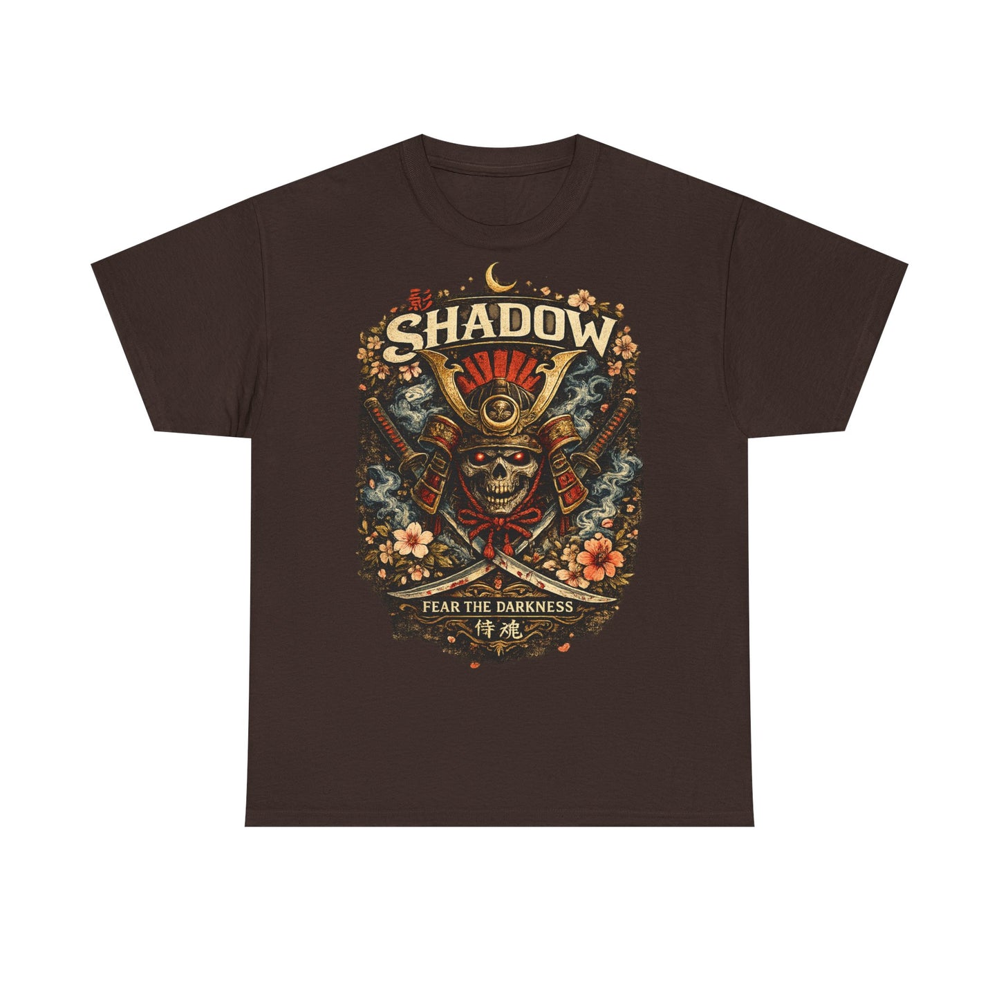 Shadow Samurai Skull Tee — "Fear the Darkness" Graphic T-Shirt