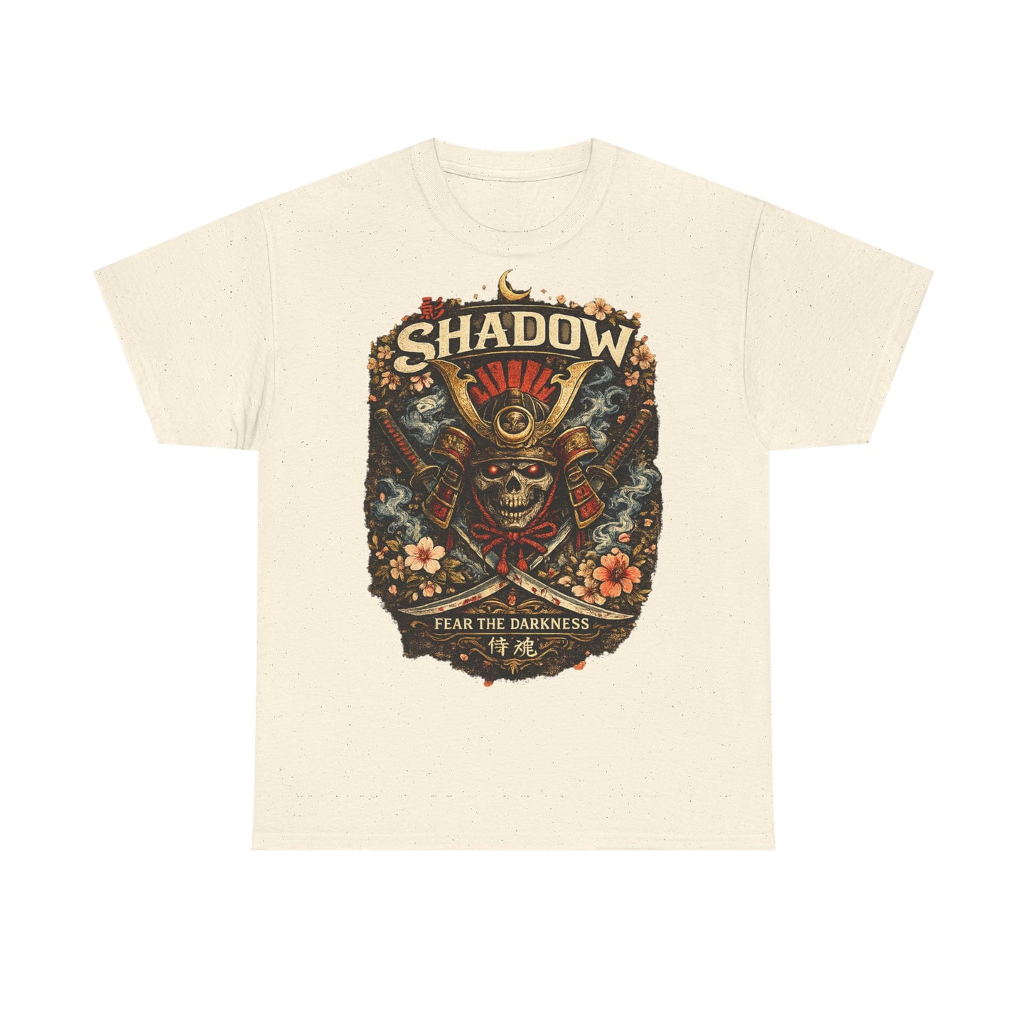 Shadow Samurai Skull Tee — "Fear the Darkness" Graphic T-Shirt
