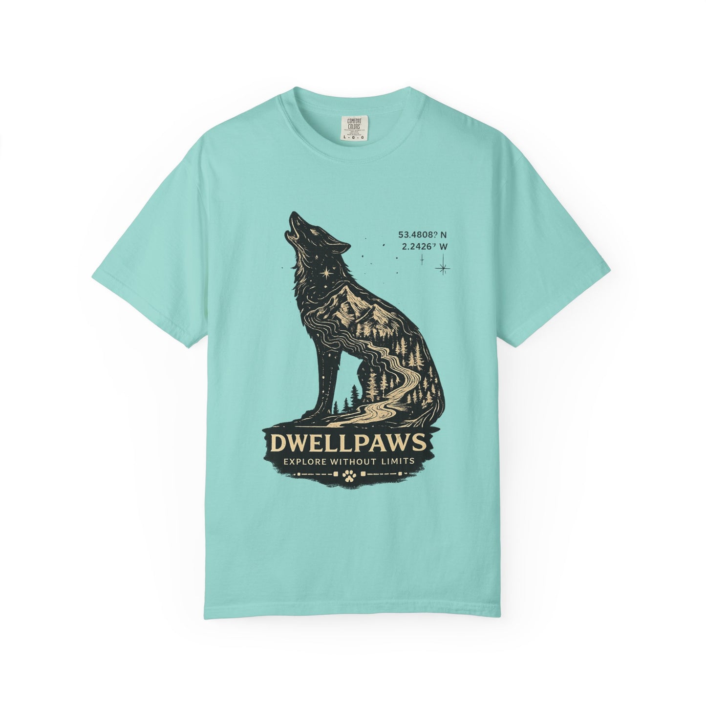 Dwell Paws Wolf - Unisex Garment-Dyed T-shirt