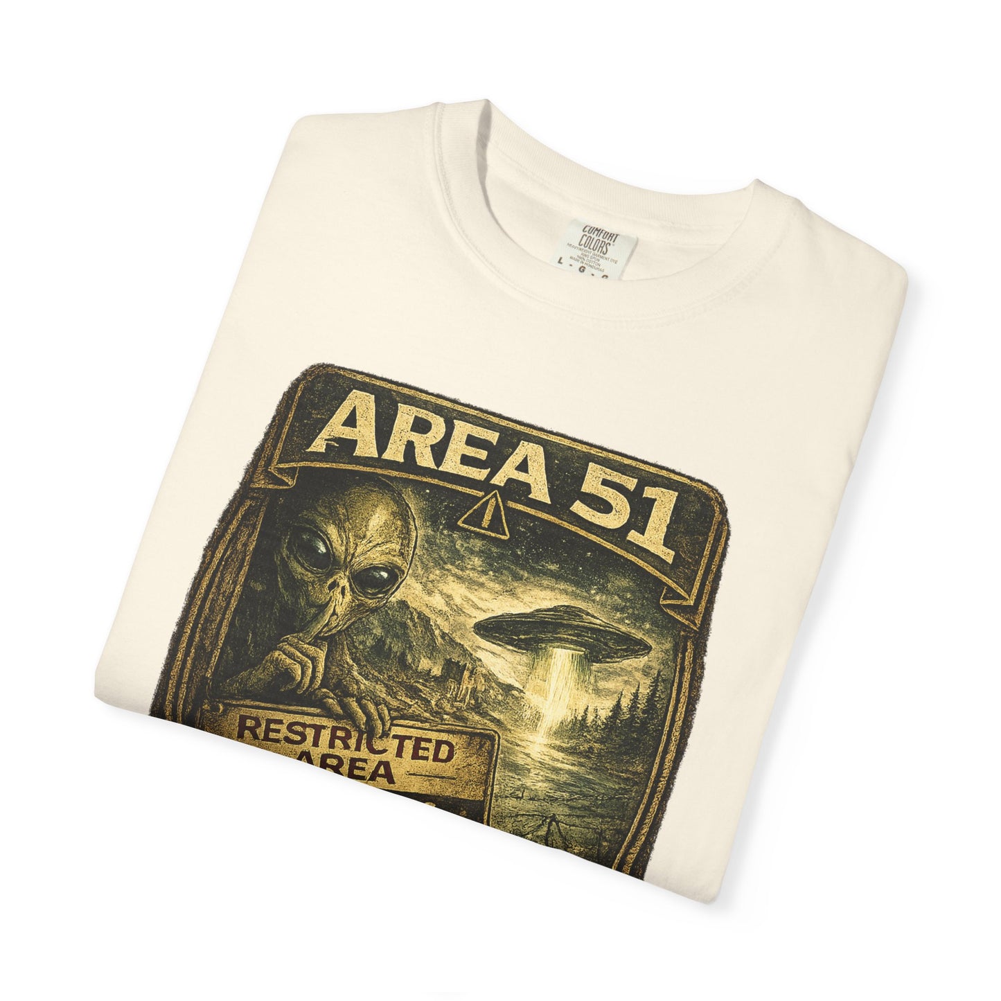 Area 51 Alien Poster T-Shirt — Vintage UFO Research Graphic Tee