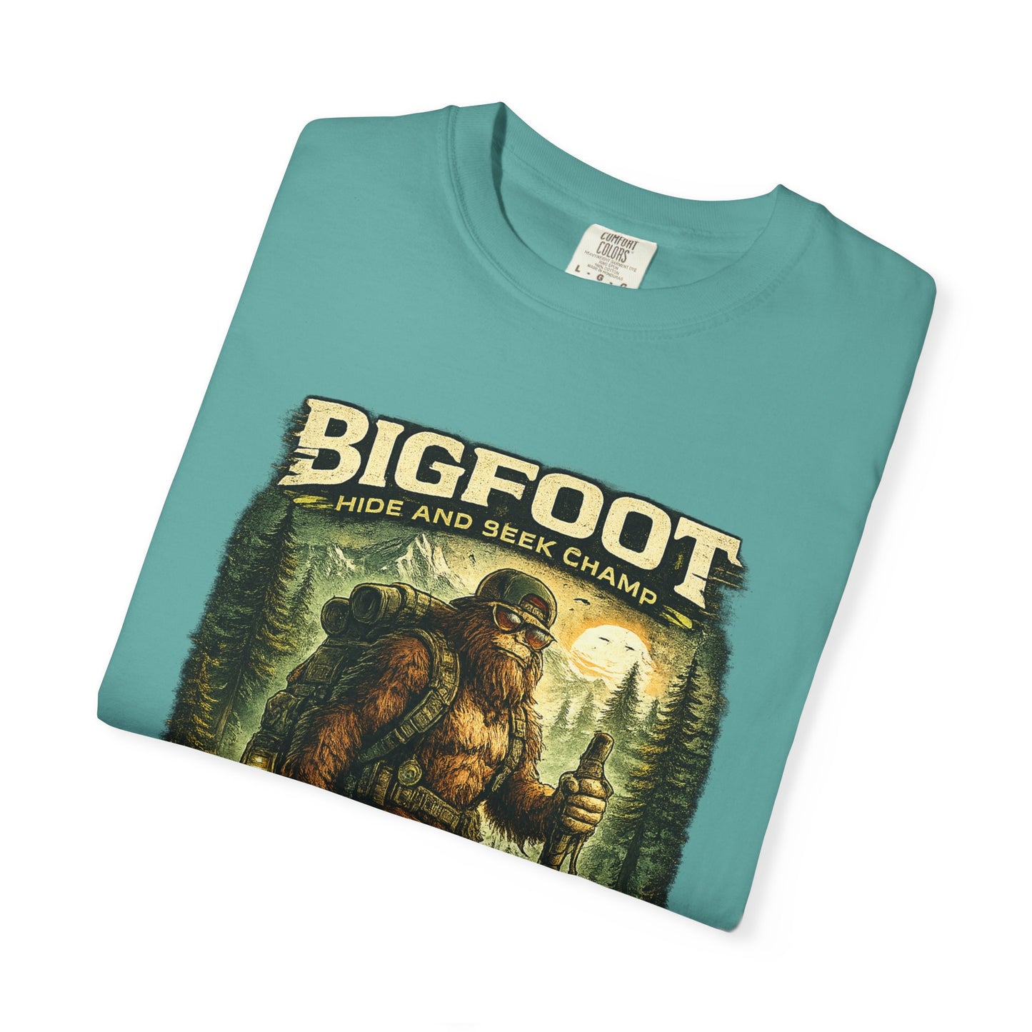 Bigfoot Graphic T-Shirt — "Believe the Legend" Retro Sasquatch Design