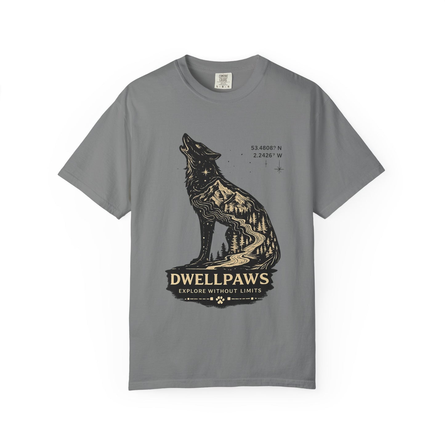 Dwell Paws Wolf - Unisex Garment-Dyed T-shirt