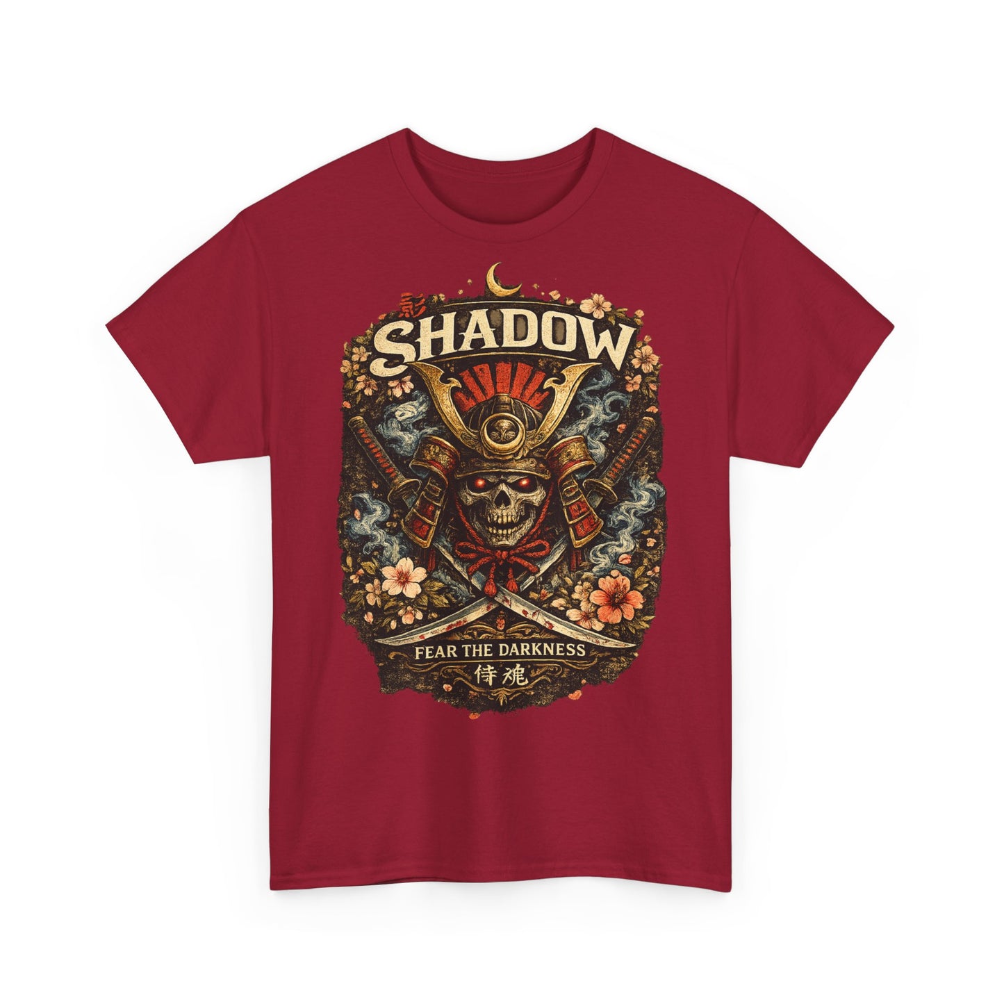 Shadow Samurai Skull Tee — "Fear the Darkness" Graphic T-Shirt