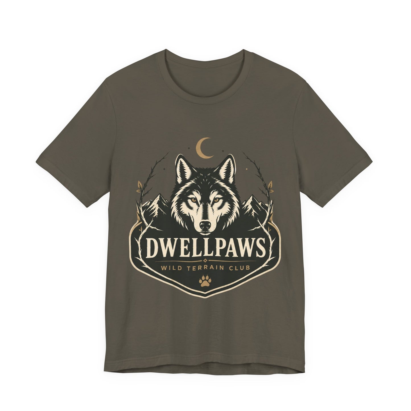 Wolf Crest T‑Shirt — Dwell Paws Wild Terrain Club Graphic Tee