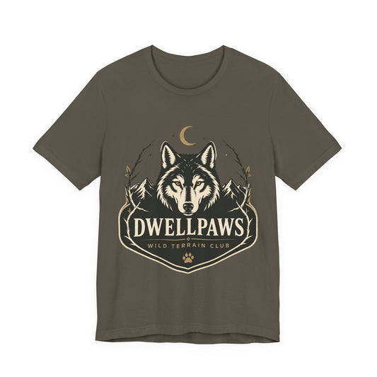 Wolf Crest T‑Shirt — Dwell Paws Wild Terrain Club Graphic Tee