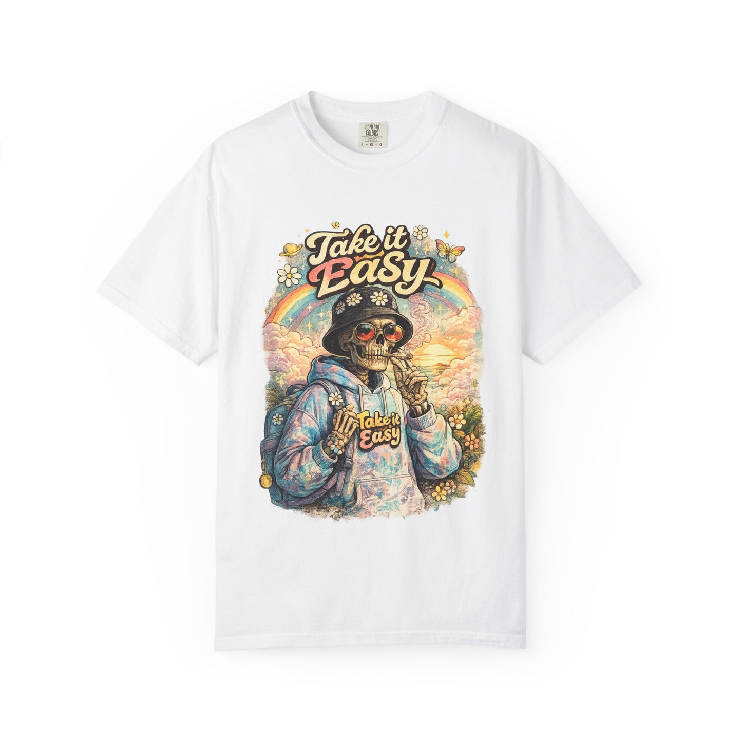 Take It Easy T-Shirt — Retro Sloth Graphic Tee, Chill Vibe Casual Shirt