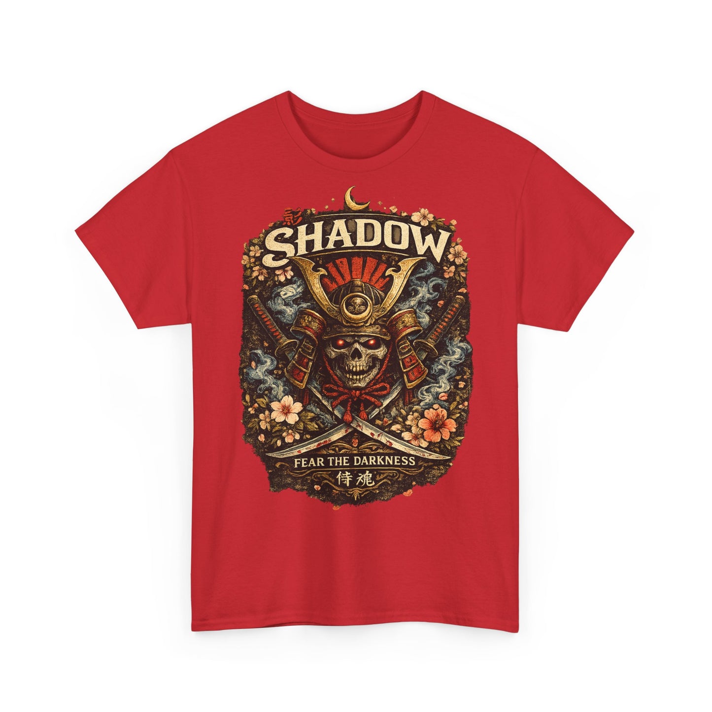 Shadow Samurai Skull Tee — "Fear the Darkness" Graphic T-Shirt