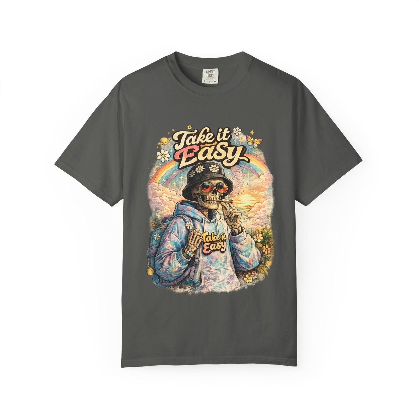 Take It Easy T-Shirt — Retro Sloth Graphic Tee, Chill Vibe Casual Shirt