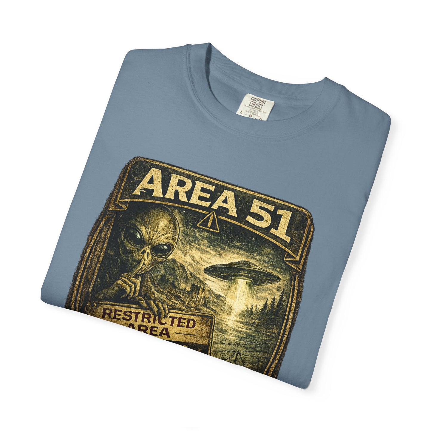 Area 51 Alien Poster T-Shirt — Vintage UFO Research Graphic Tee