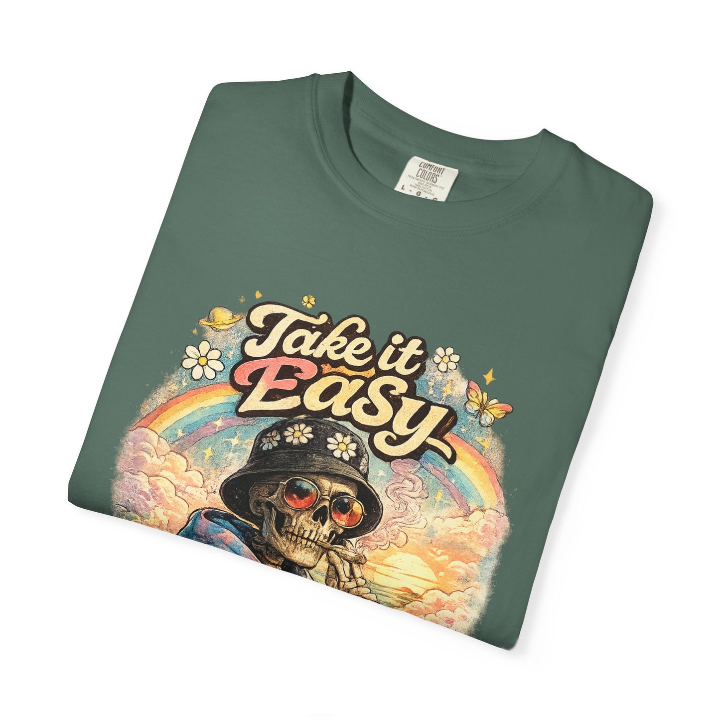 Take It Easy T-Shirt — Retro Sloth Graphic Tee, Chill Vibe Casual Shirt