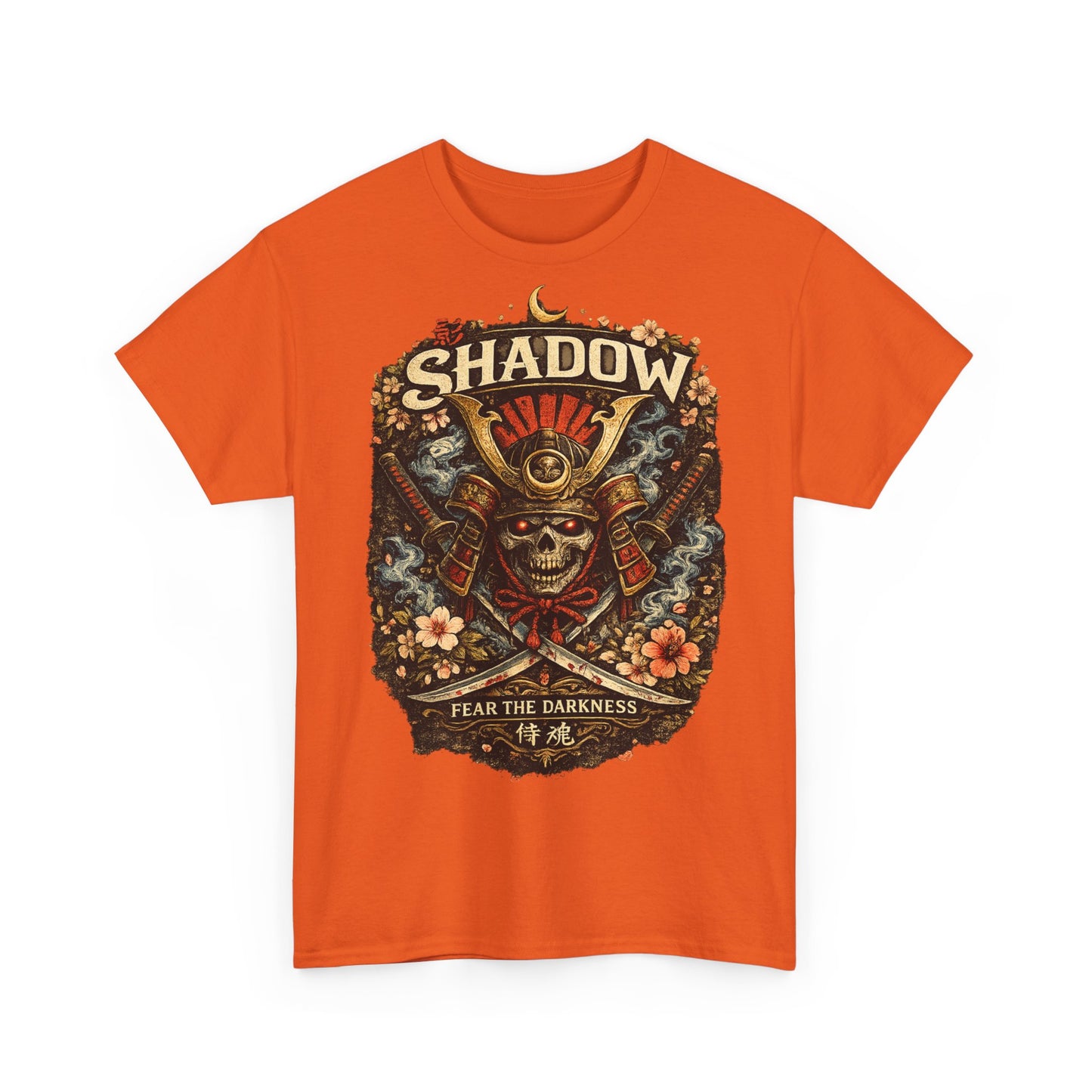 Shadow Samurai Skull Tee — "Fear the Darkness" Graphic T-Shirt