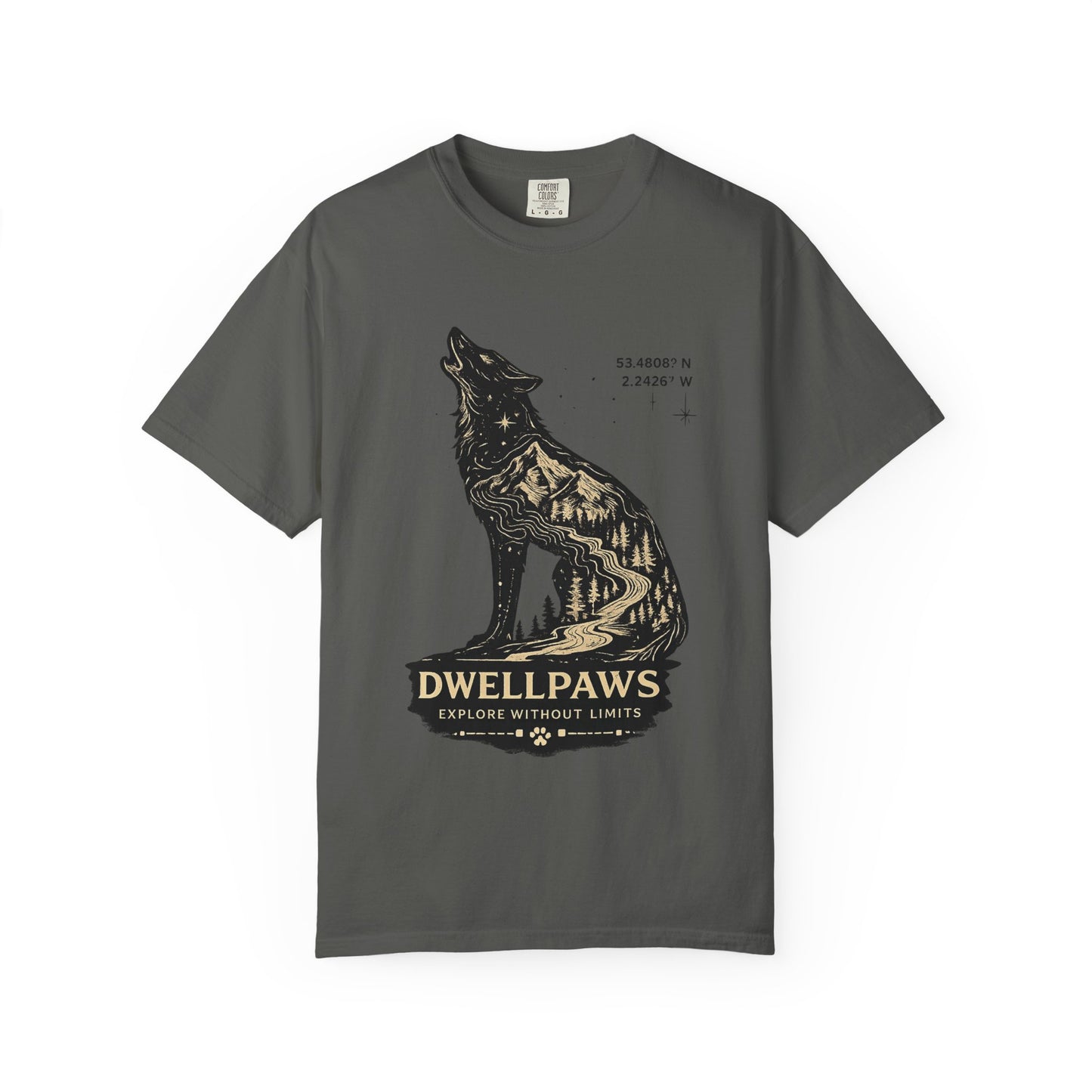 Dwell Paws Wolf - Unisex Garment-Dyed T-shirt