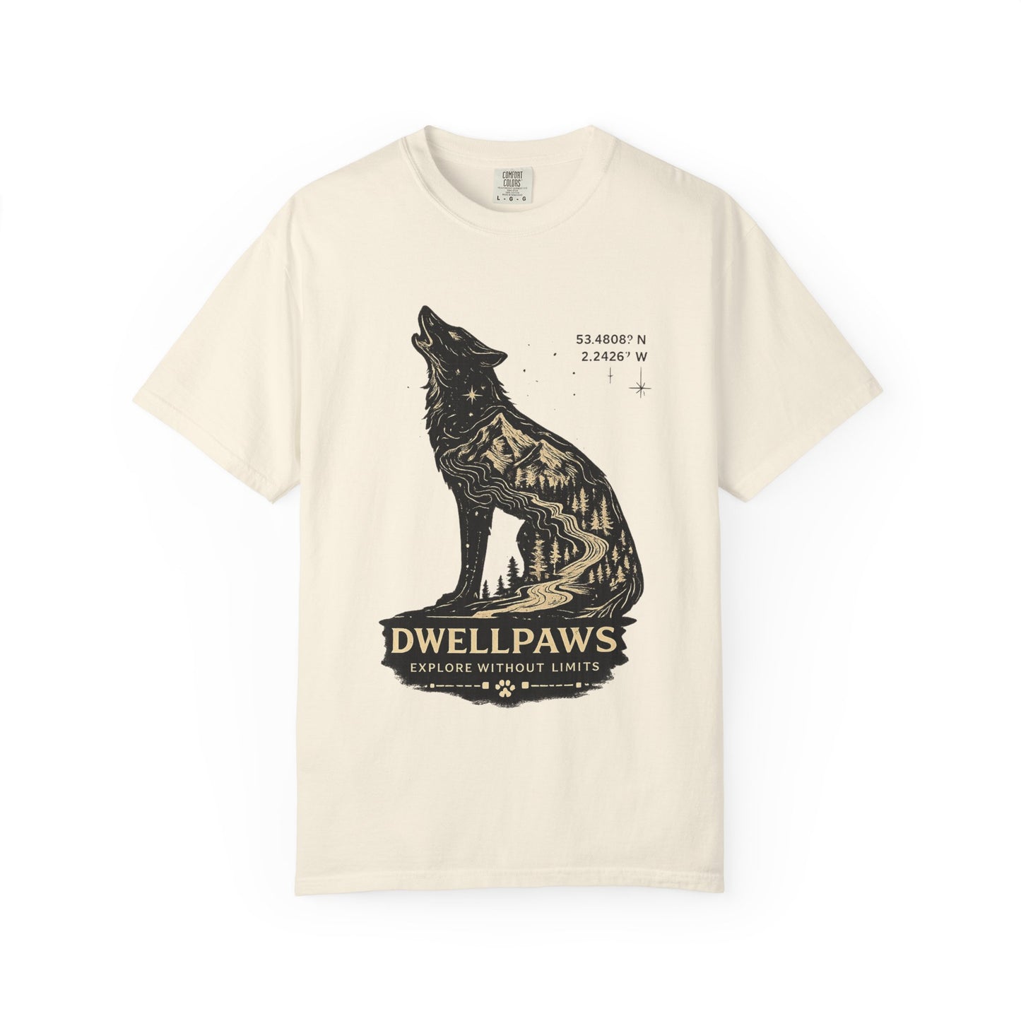 Dwell Paws Wolf - Unisex Garment-Dyed T-shirt