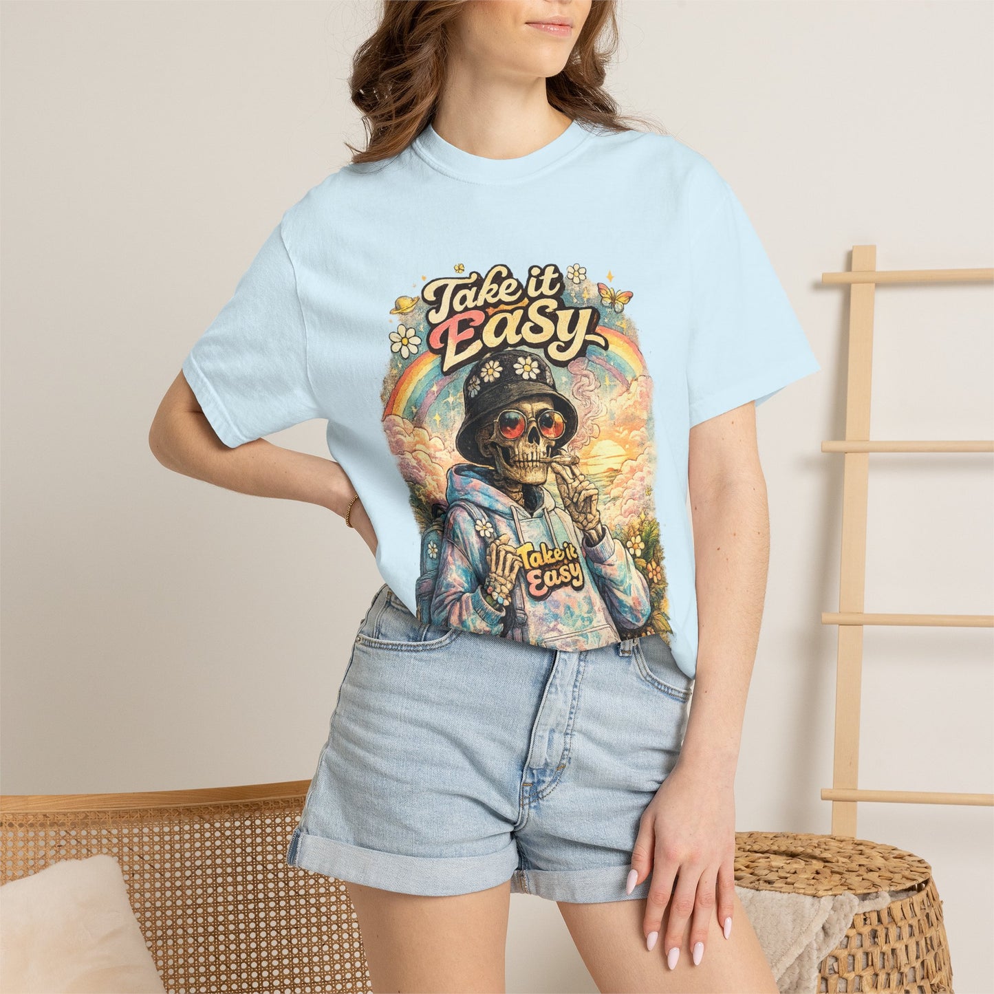 Take It Easy T-Shirt — Retro Sloth Graphic Tee, Chill Vibe Casual Shirt