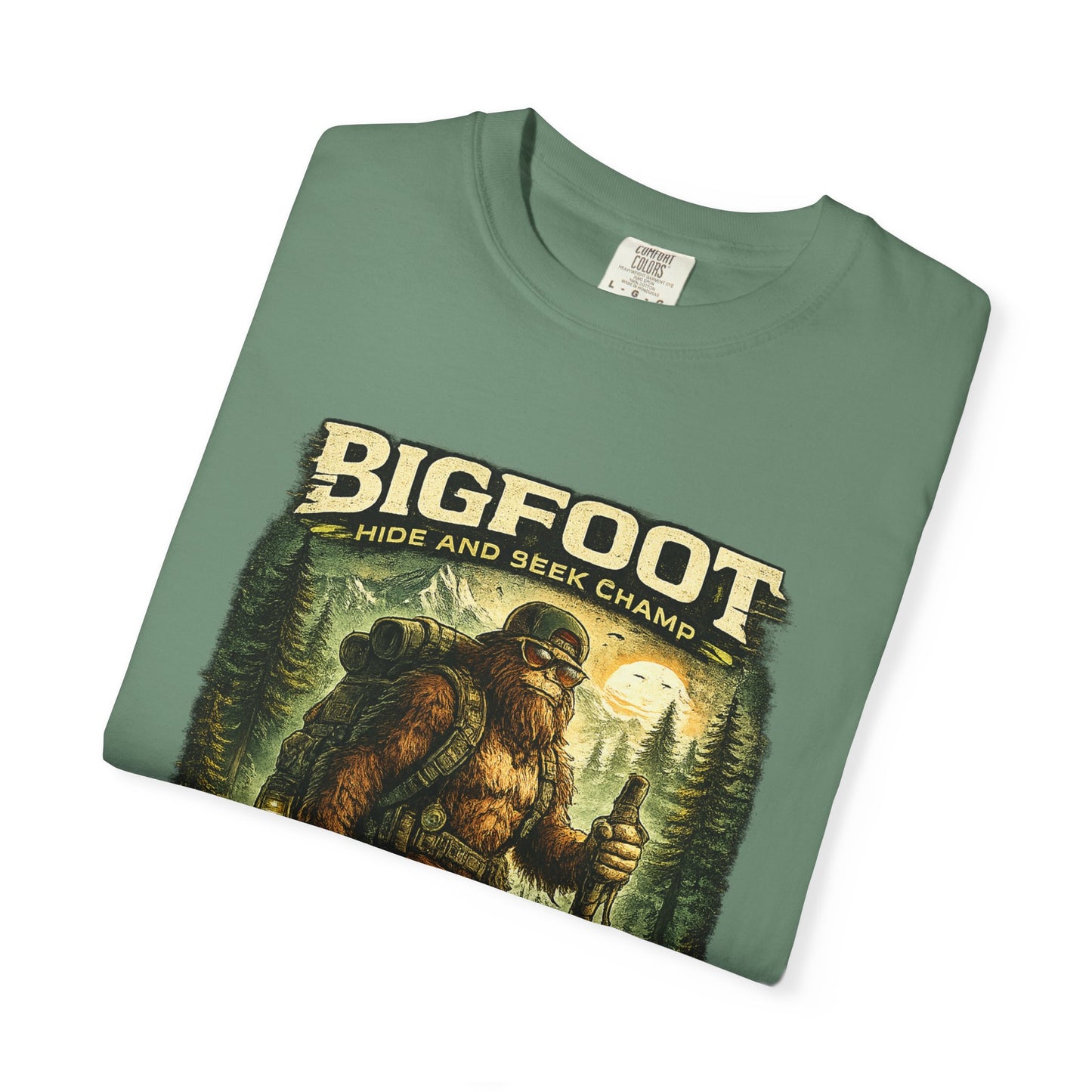 Bigfoot Graphic T-Shirt — "Believe the Legend" Retro Sasquatch Design