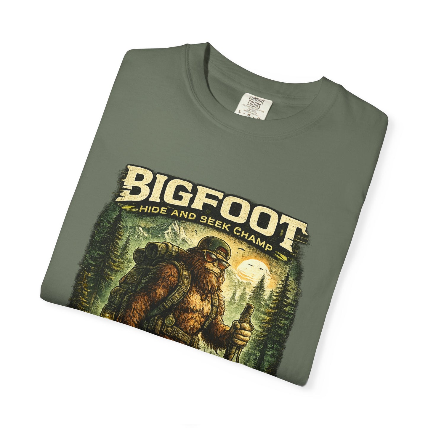 Bigfoot Graphic T-Shirt — "Believe the Legend" Retro Sasquatch Design