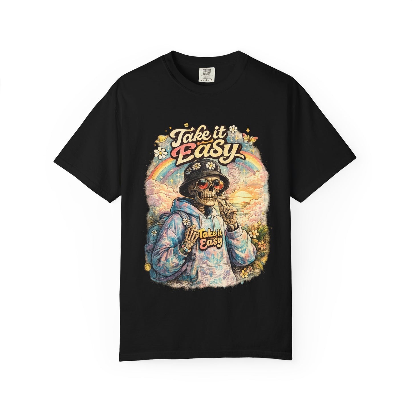 Take It Easy T-Shirt — Retro Sloth Graphic Tee, Chill Vibe Casual Shirt