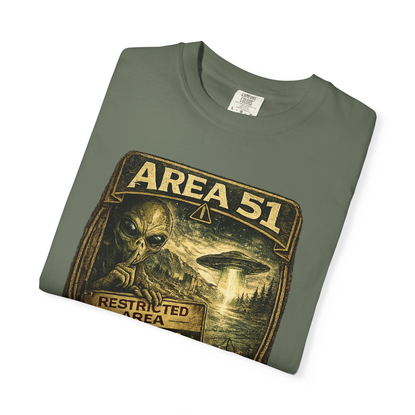 Area 51 Alien Poster T-Shirt — Vintage UFO Research Graphic Tee