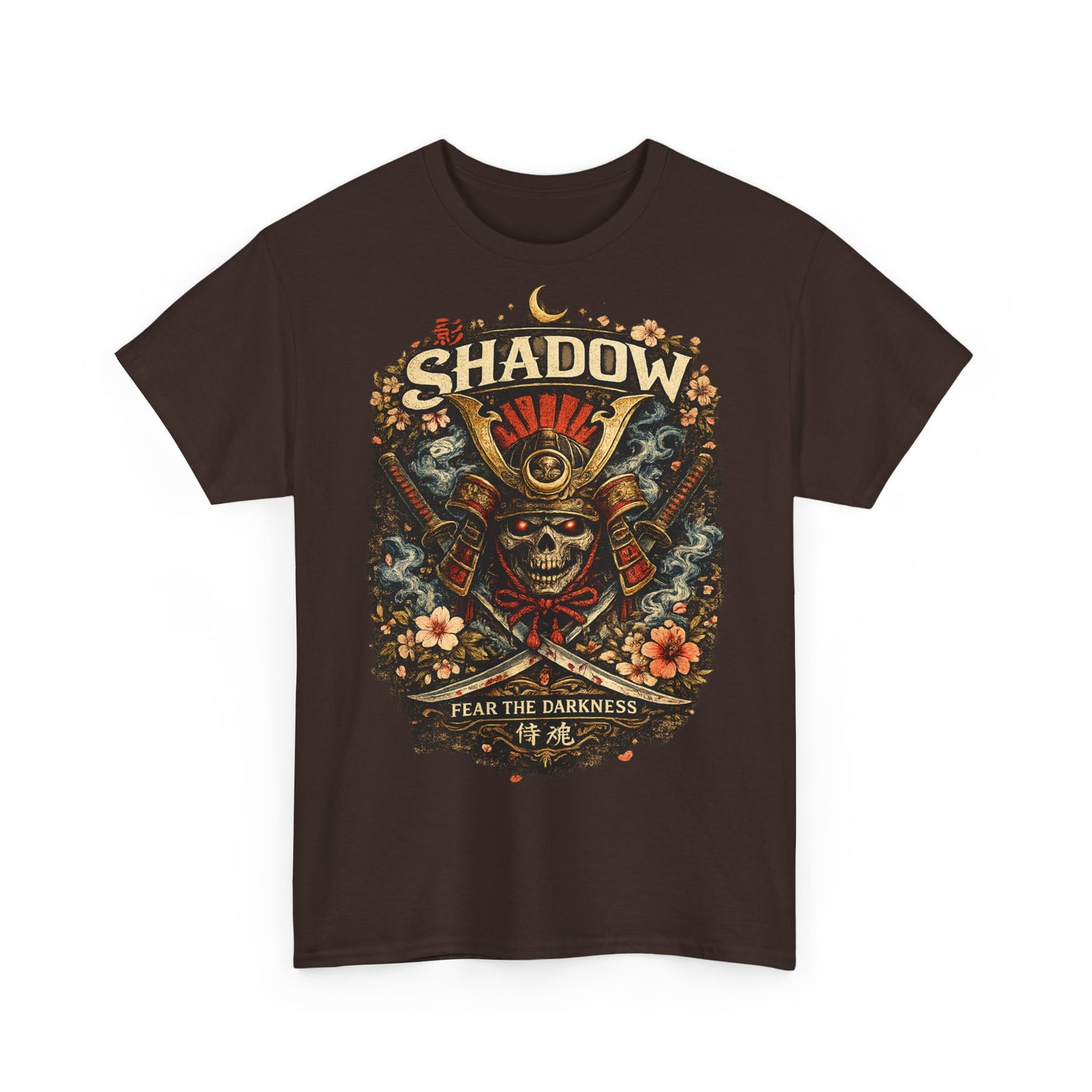 Shadow Samurai Skull Tee — "Fear the Darkness" Graphic T-Shirt