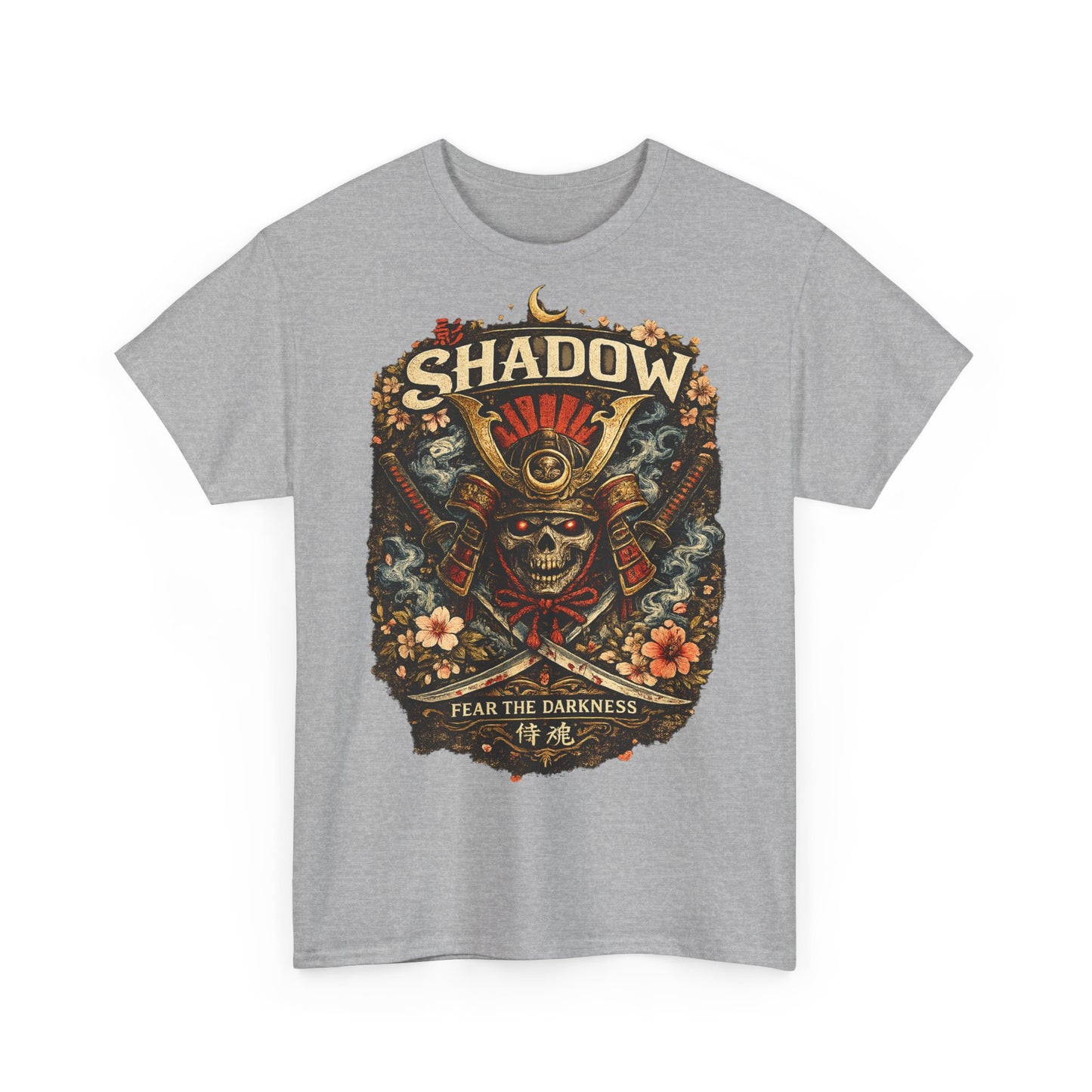 Shadow Samurai Skull Tee — "Fear the Darkness" Graphic T-Shirt