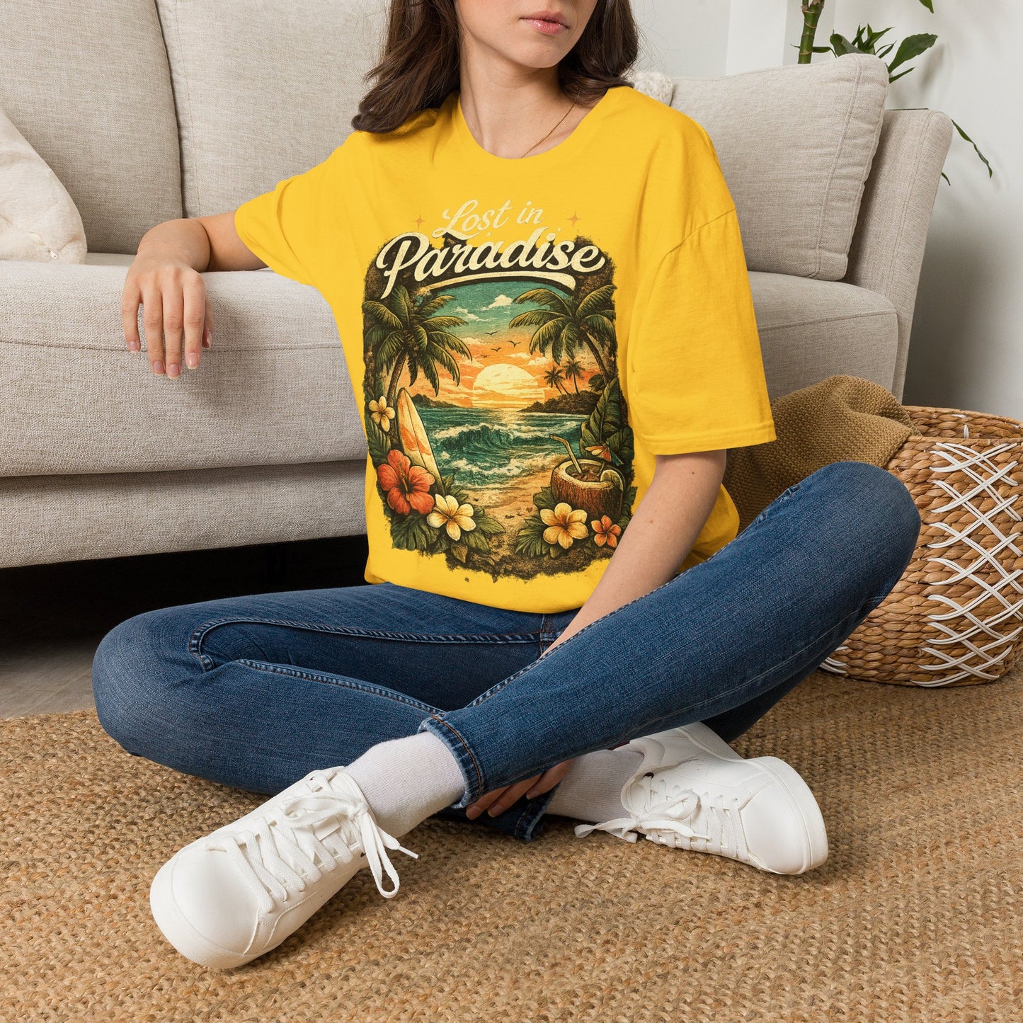 Lost in Paradise T-Shirt — Vintage Tropical Sunset Tee