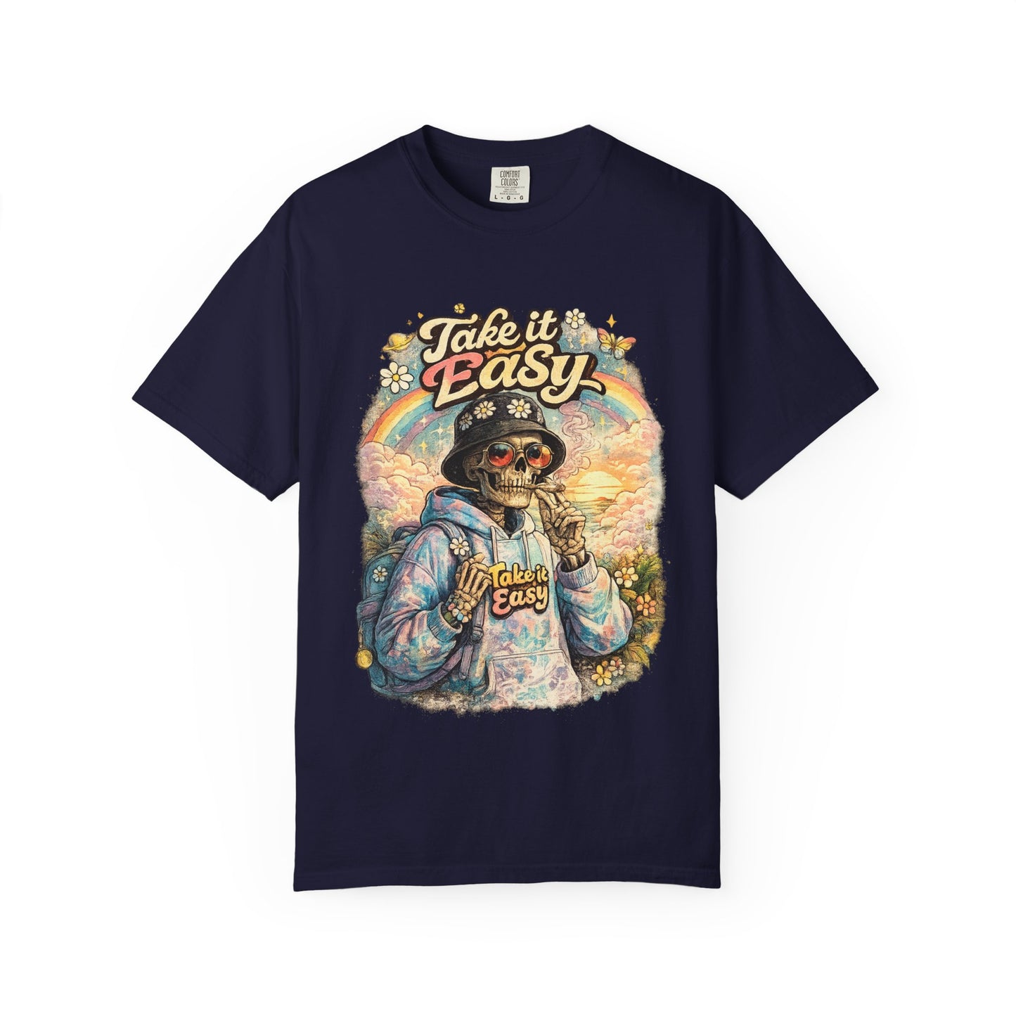 Take It Easy T-Shirt — Retro Sloth Graphic Tee, Chill Vibe Casual Shirt