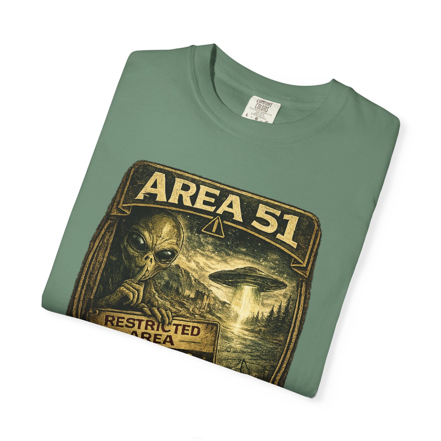 Area 51 Alien Poster T-Shirt — Vintage UFO Research Graphic Tee