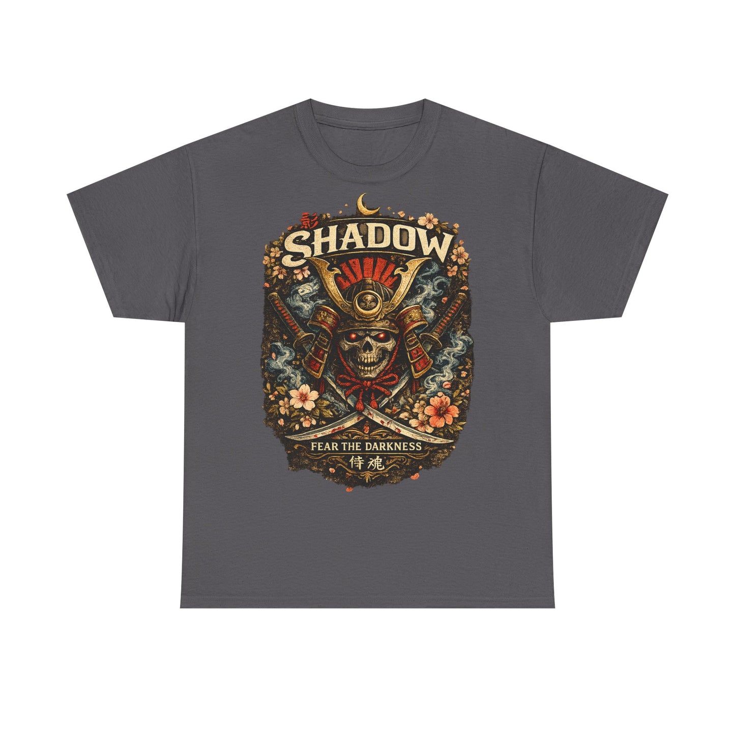 Shadow Samurai Skull Tee — "Fear the Darkness" Graphic T-Shirt
