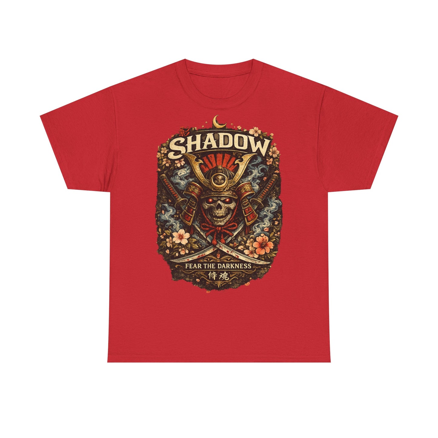 Shadow Samurai Skull Tee — "Fear the Darkness" Graphic T-Shirt