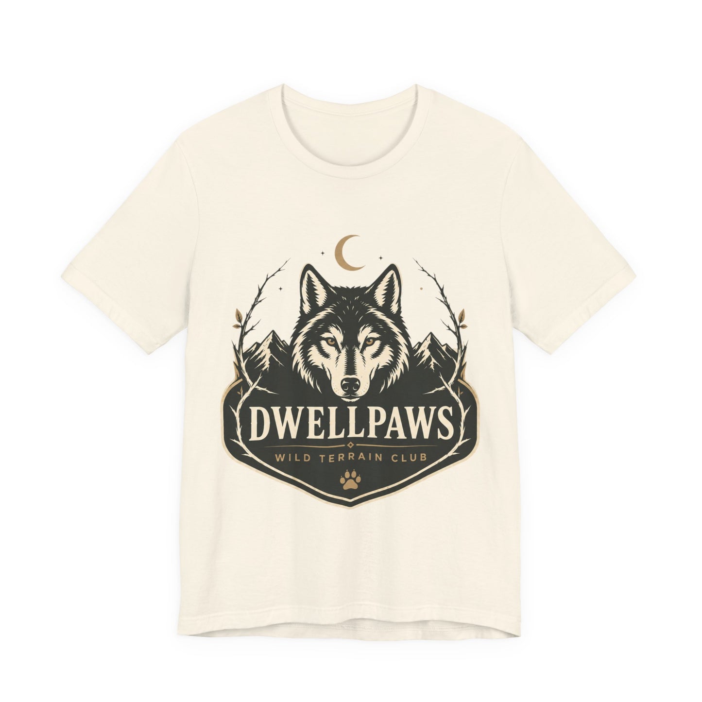 Wolf Crest T‑Shirt — Dwell Paws Wild Terrain Club Graphic Tee