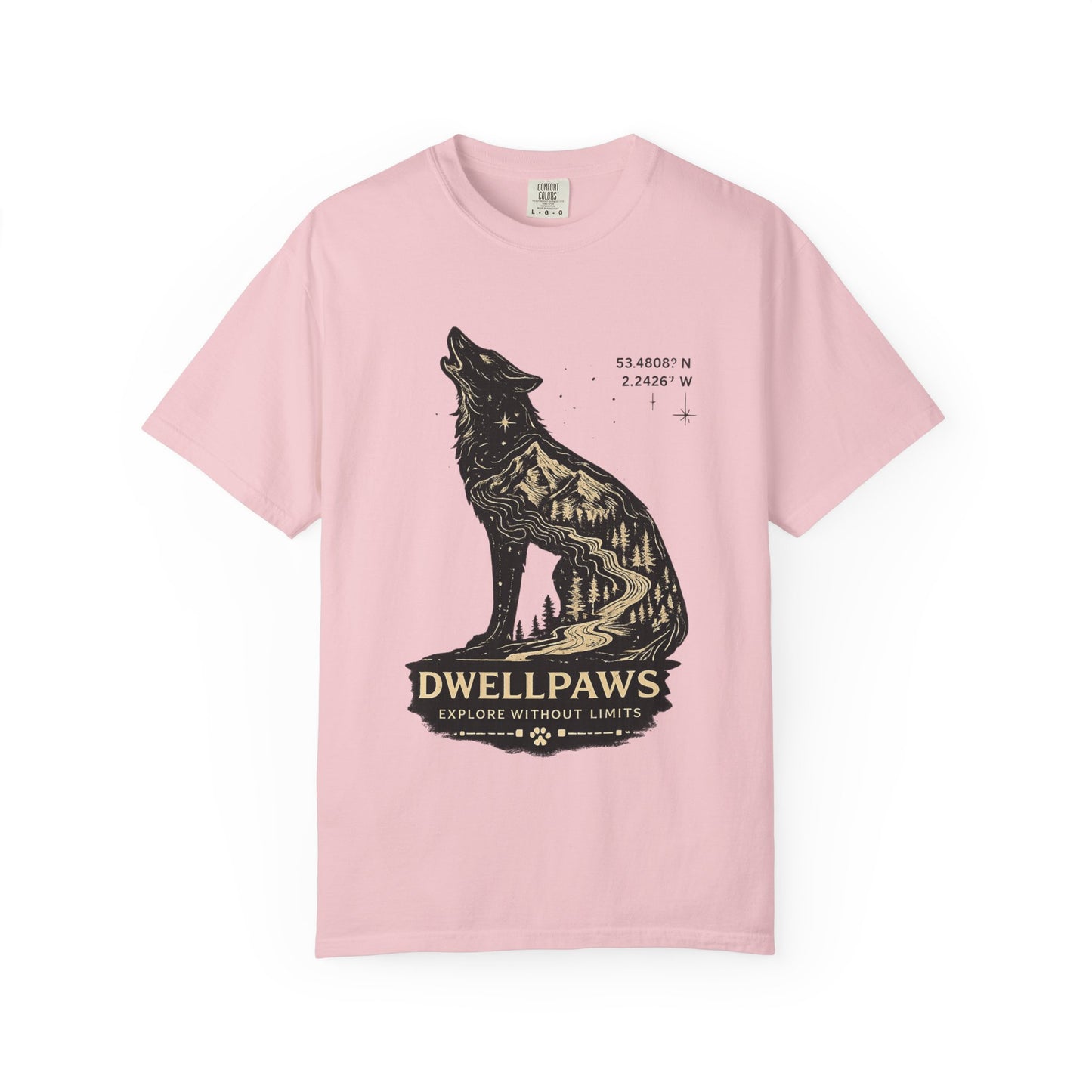 Dwell Paws Wolf - Unisex Garment-Dyed T-shirt