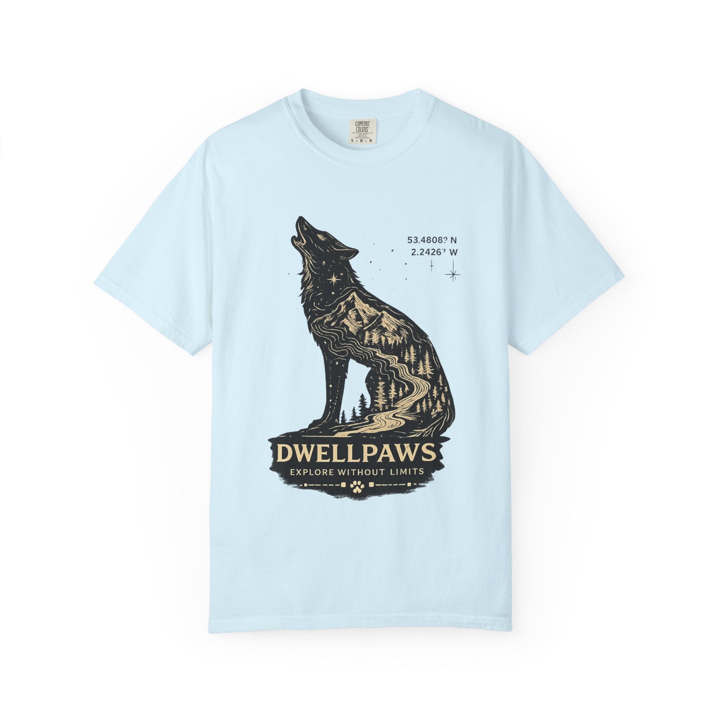 Dwell Paws Wolf - Unisex Garment-Dyed T-shirt