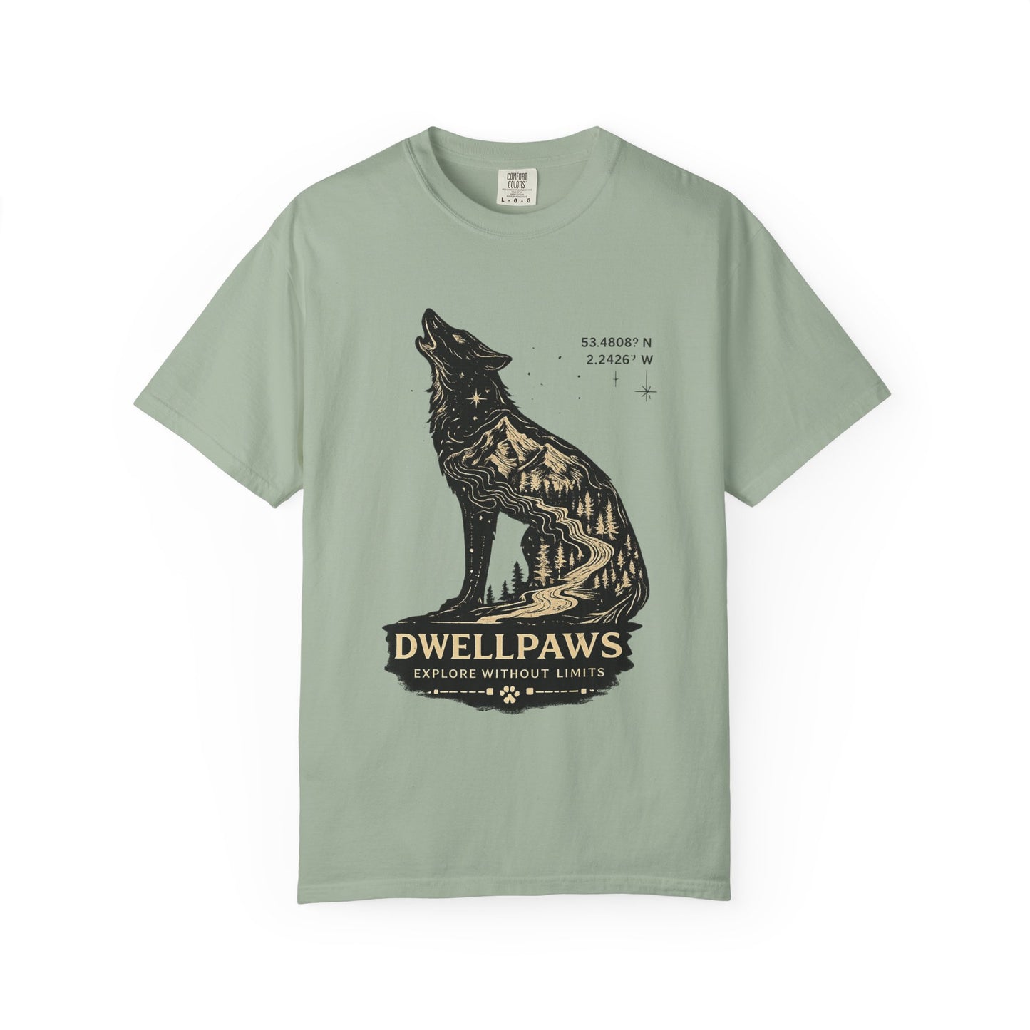 Dwell Paws Wolf - Unisex Garment-Dyed T-shirt