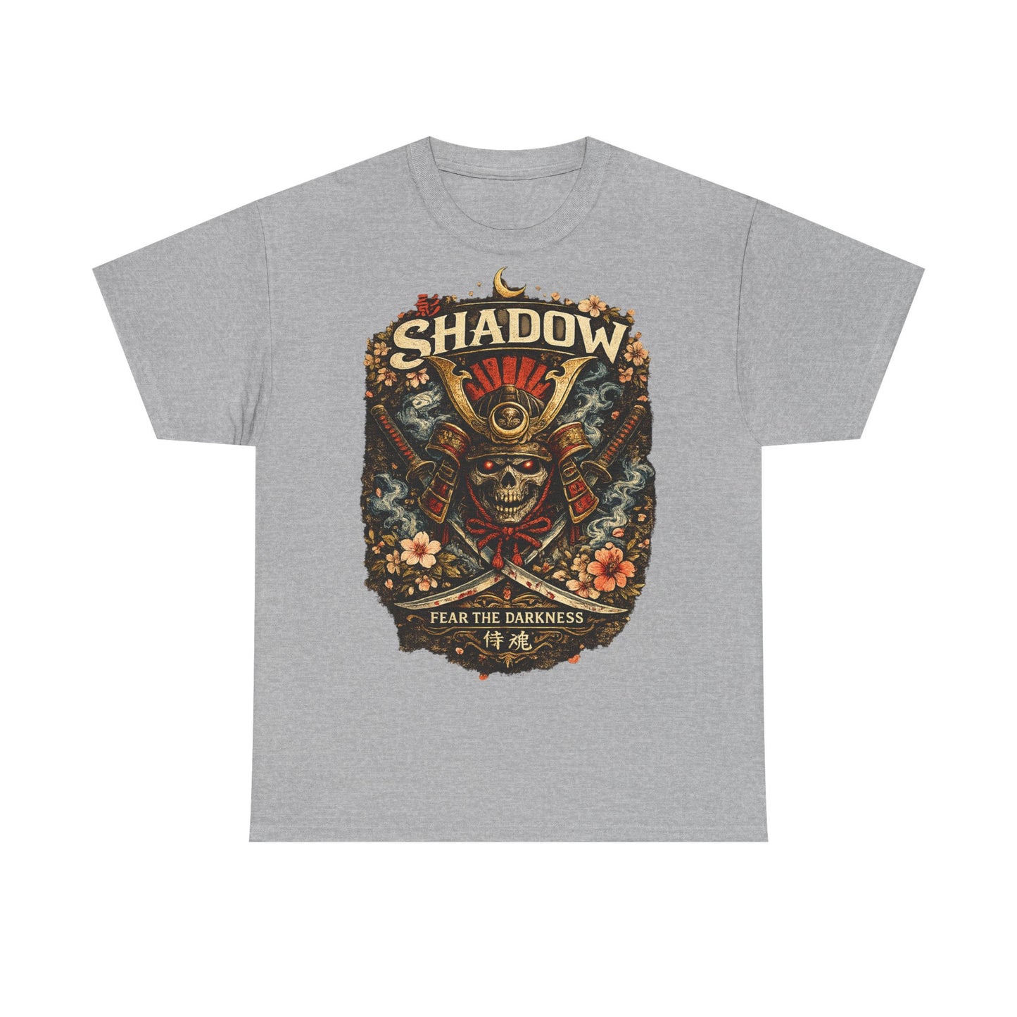 Shadow Samurai Skull Tee — "Fear the Darkness" Graphic T-Shirt