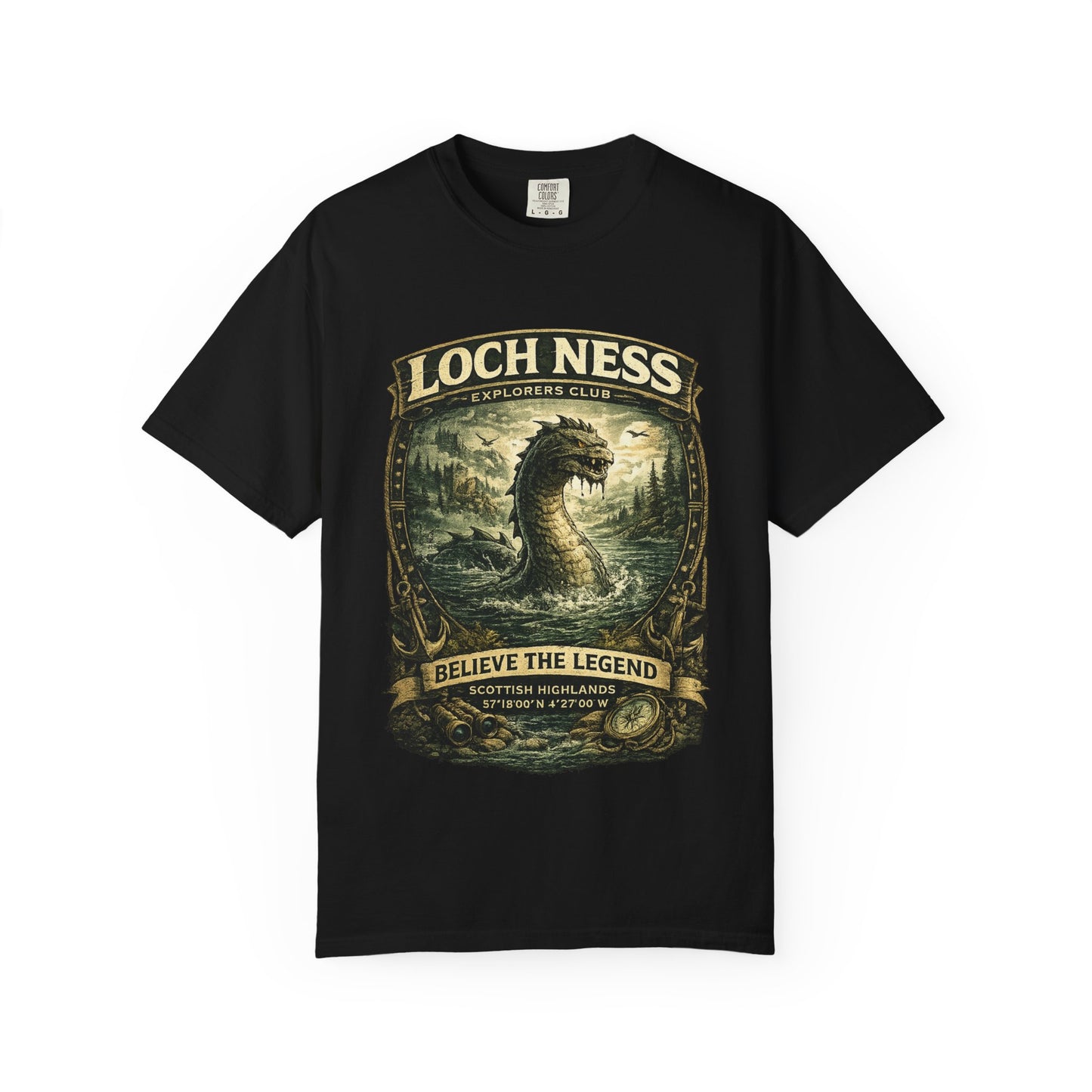 Loch Ness Monster T-Shirt — "Believe the Legend" Vintage Scottish Nessie Tee
