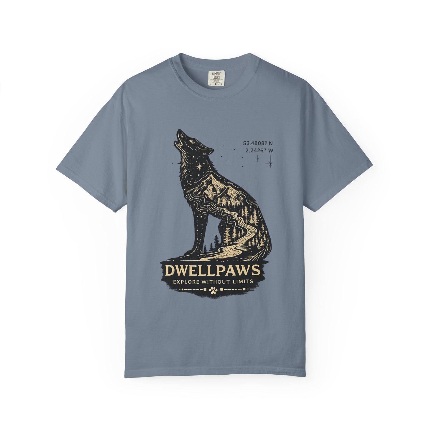 Dwell Paws Wolf - Unisex Garment-Dyed T-shirt