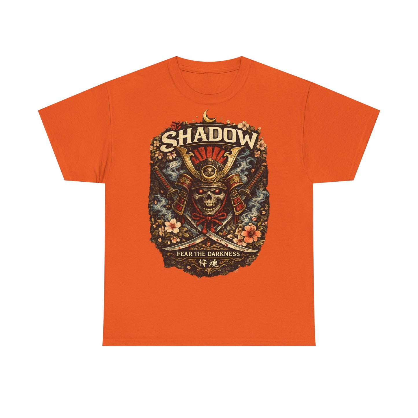 Shadow Samurai Skull Tee — "Fear the Darkness" Graphic T-Shirt