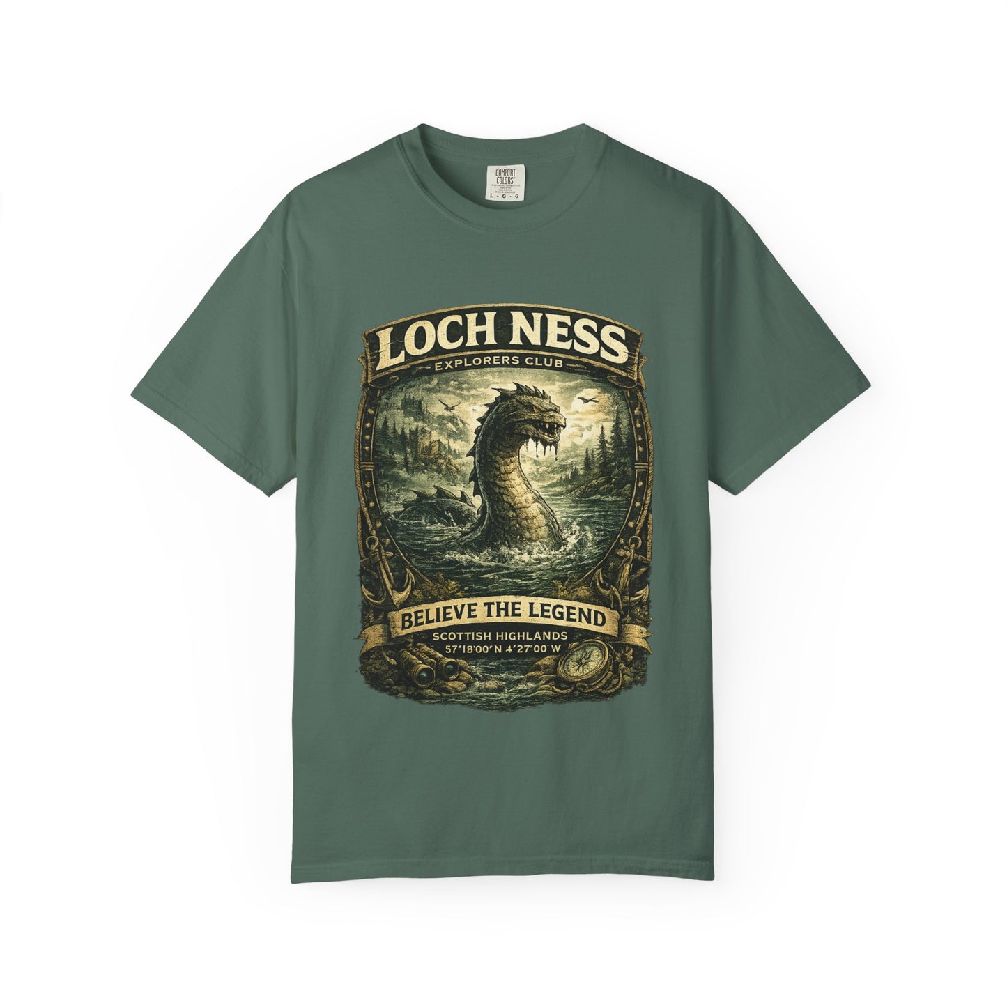 Loch Ness Monster T-Shirt — "Believe the Legend" Vintage Scottish Nessie Tee
