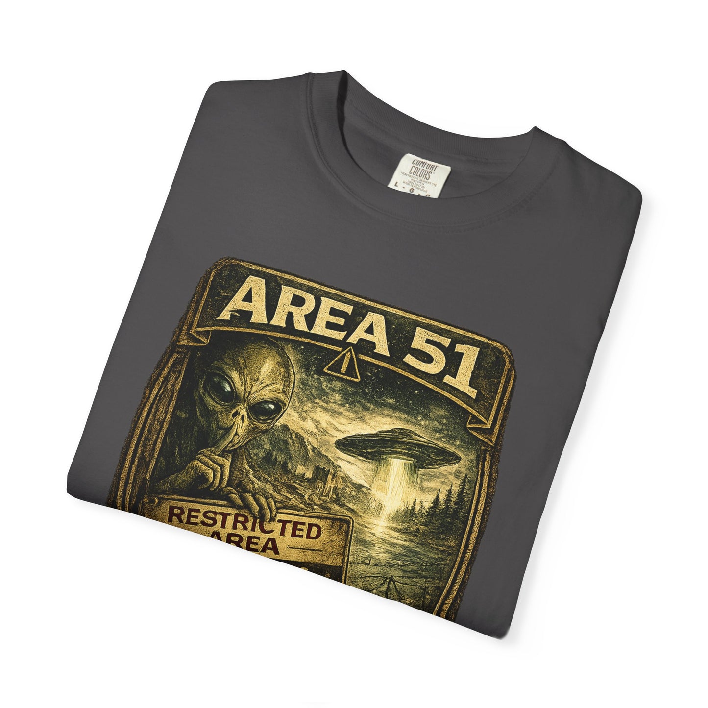 Area 51 Alien Poster T-Shirt — Vintage UFO Research Graphic Tee