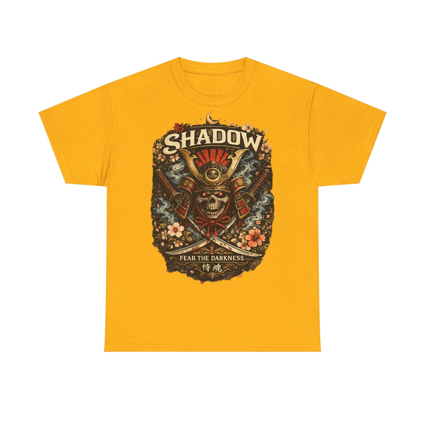 Shadow Samurai Skull Tee — "Fear the Darkness" Graphic T-Shirt